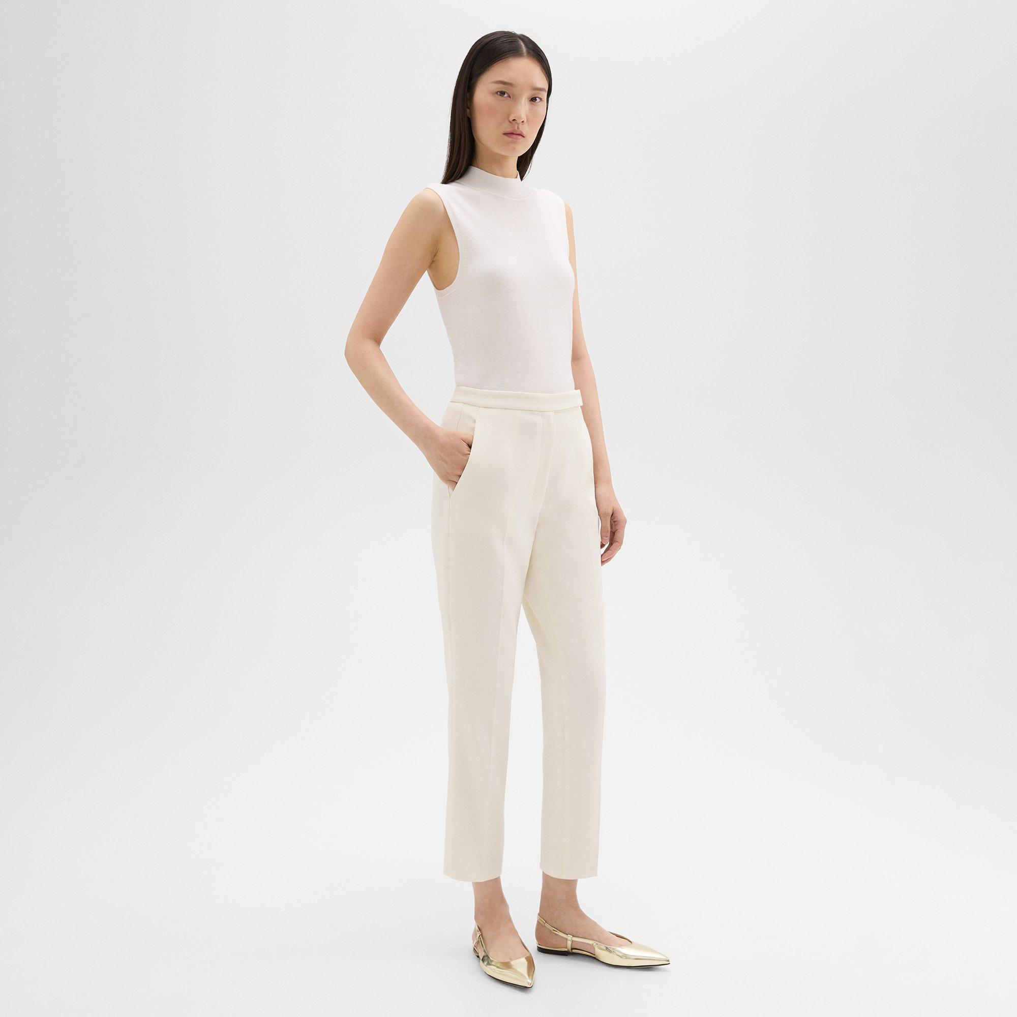 High-Waist Slim Crop Pant in Admiral Crepe