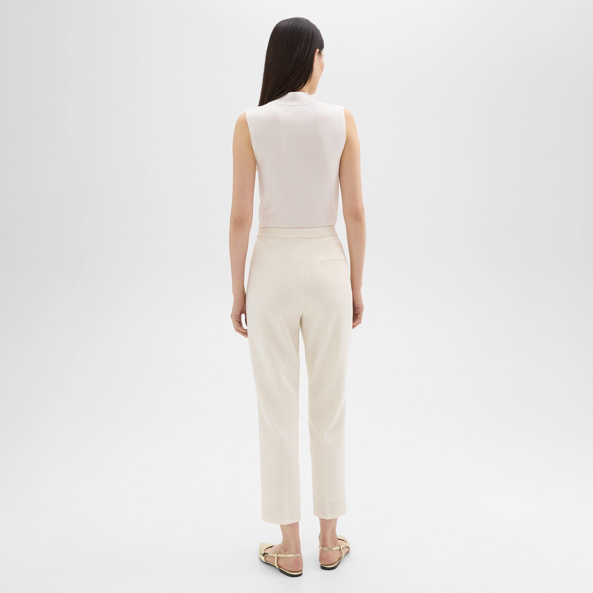 High-Waist Slim Crop Pant in Admiral Crepe