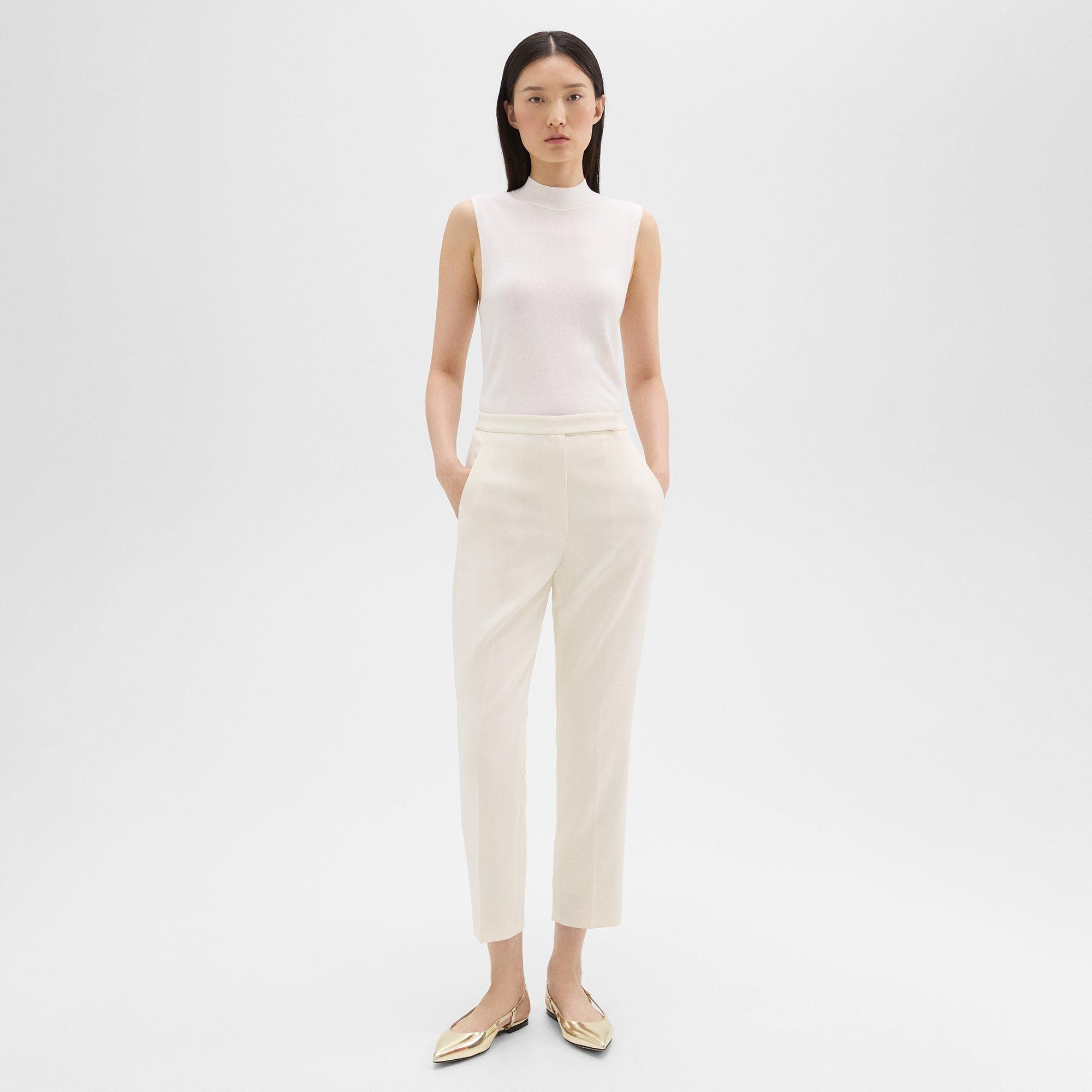 High-Waist Slim Crop Pant in Admiral Crepe