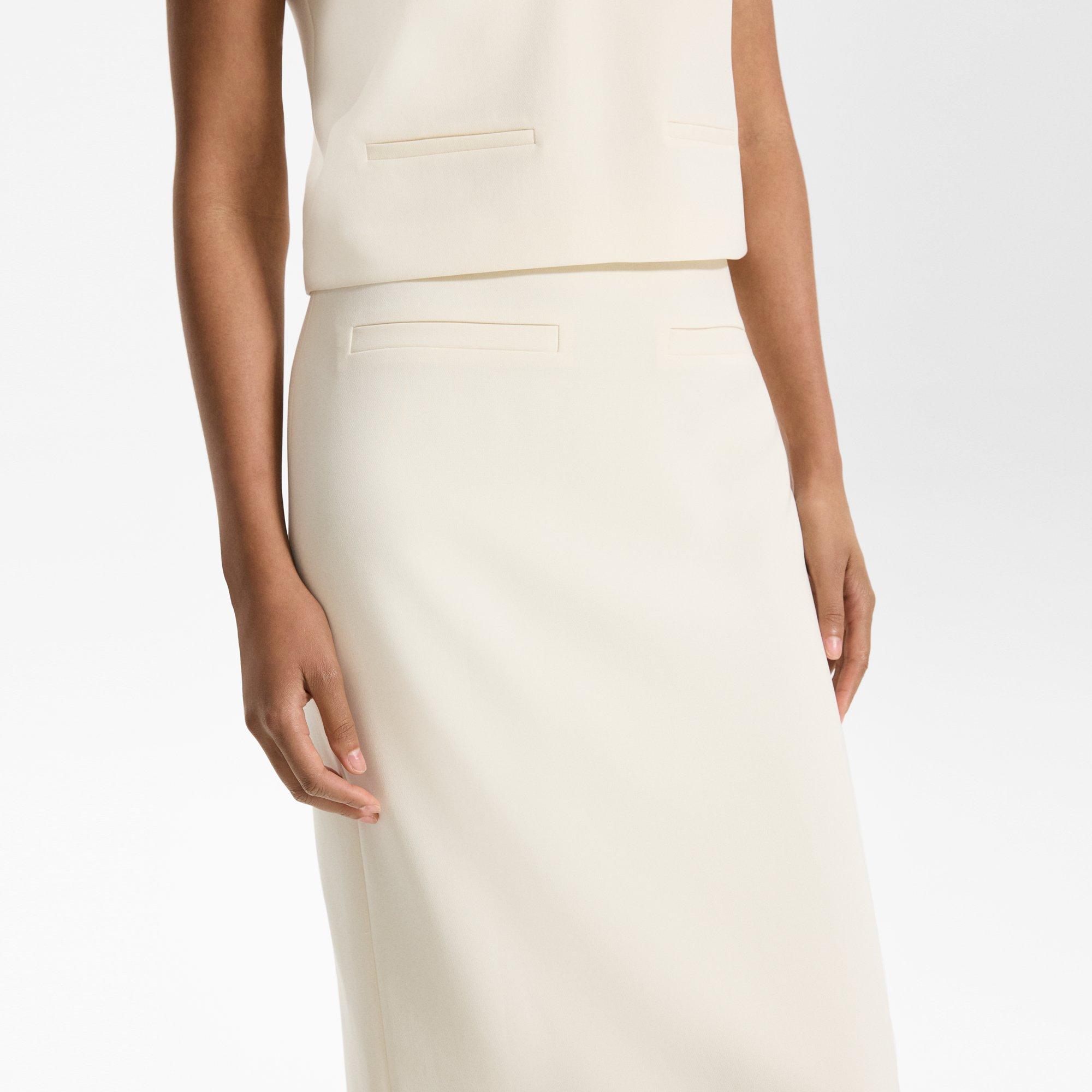 High-Waist Straight Skirt in Admiral Crepe