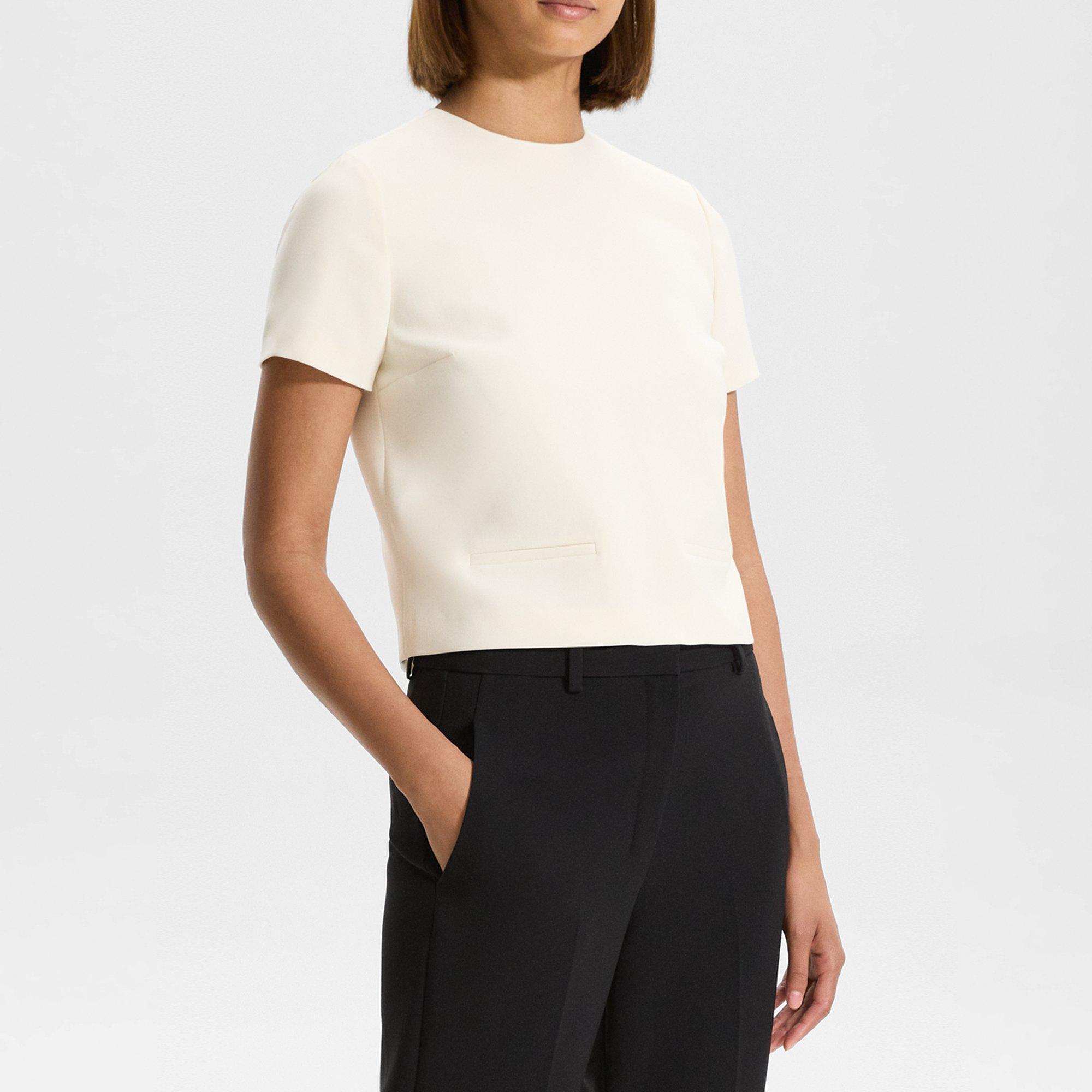 Short-Sleeve Top in Admiral Crepe