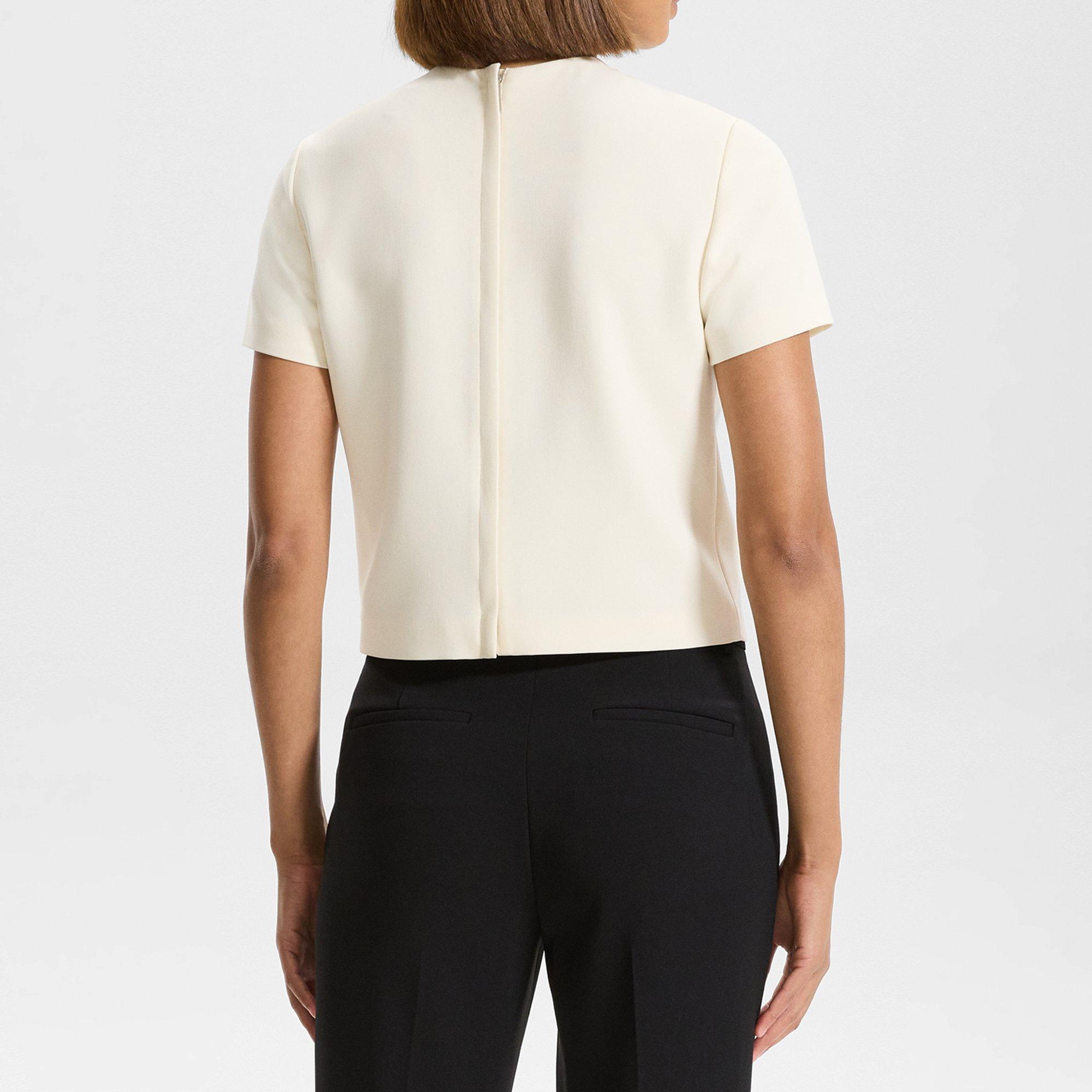 Short-Sleeve Top in Admiral Crepe