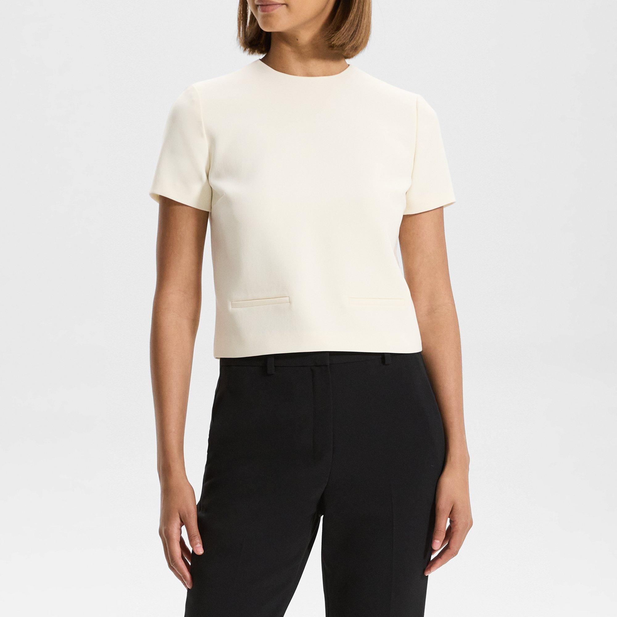 Short-Sleeve Top in Admiral Crepe