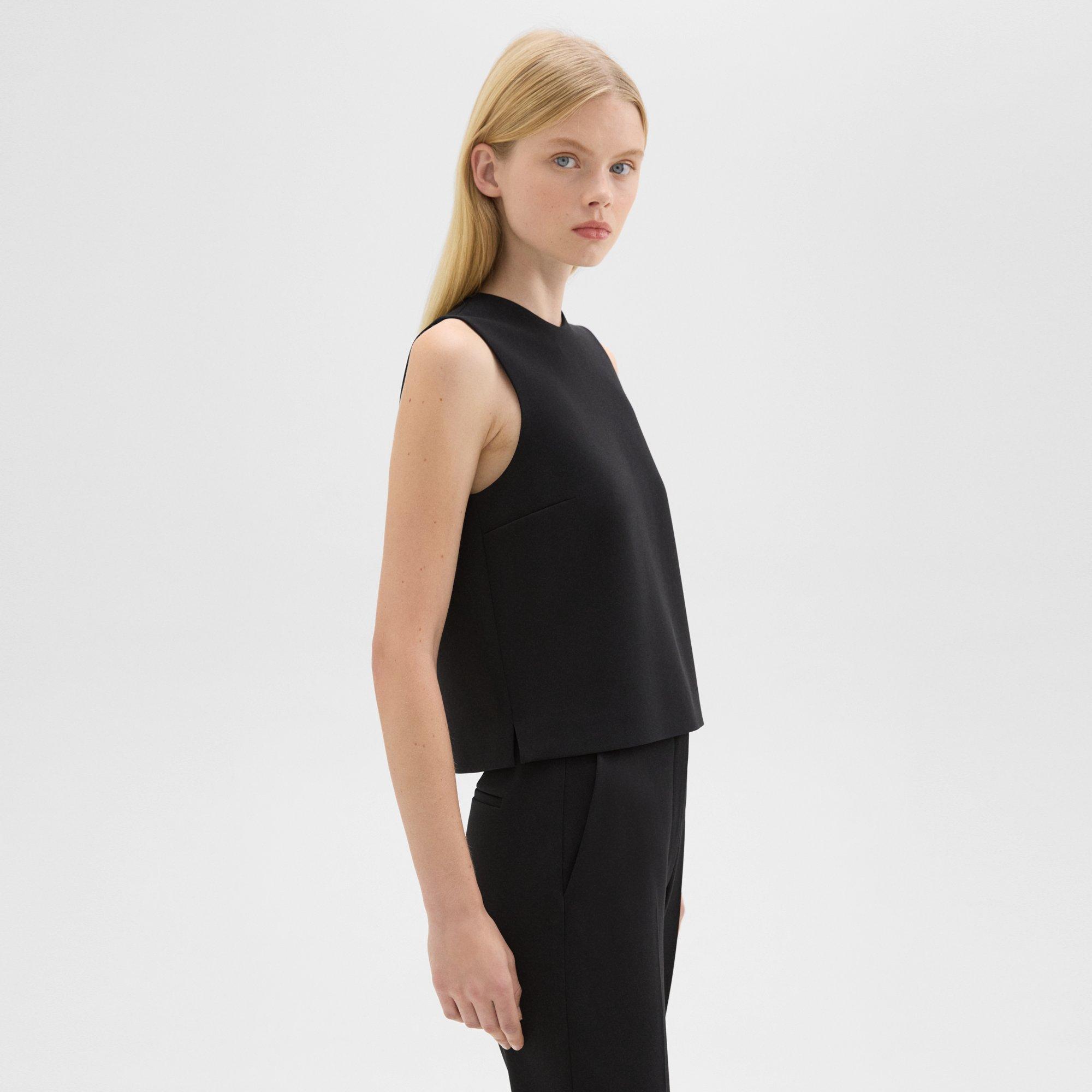 Sleeveless Crewneck Top in Admiral Crepe