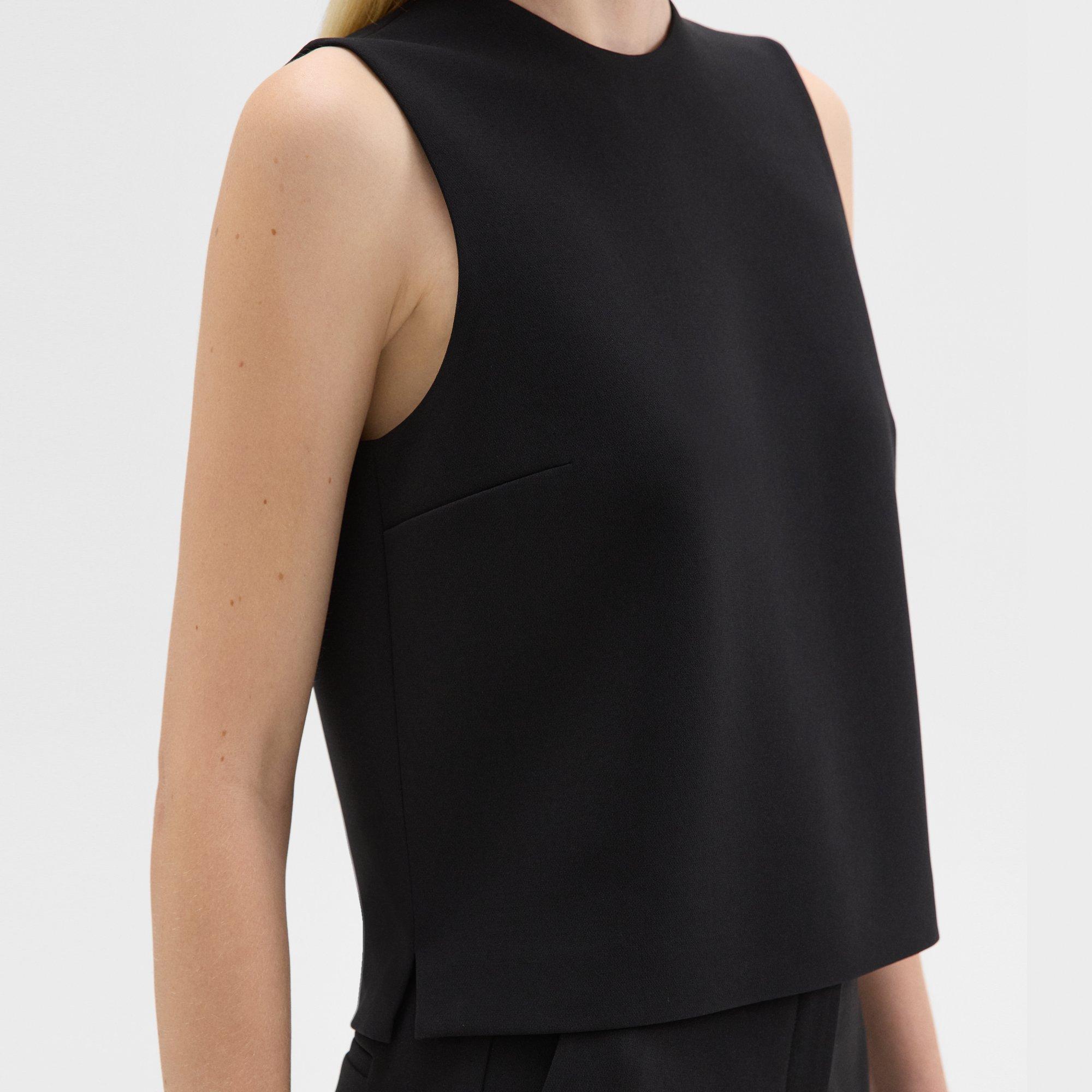 Sleeveless Crewneck Top in Admiral Crepe