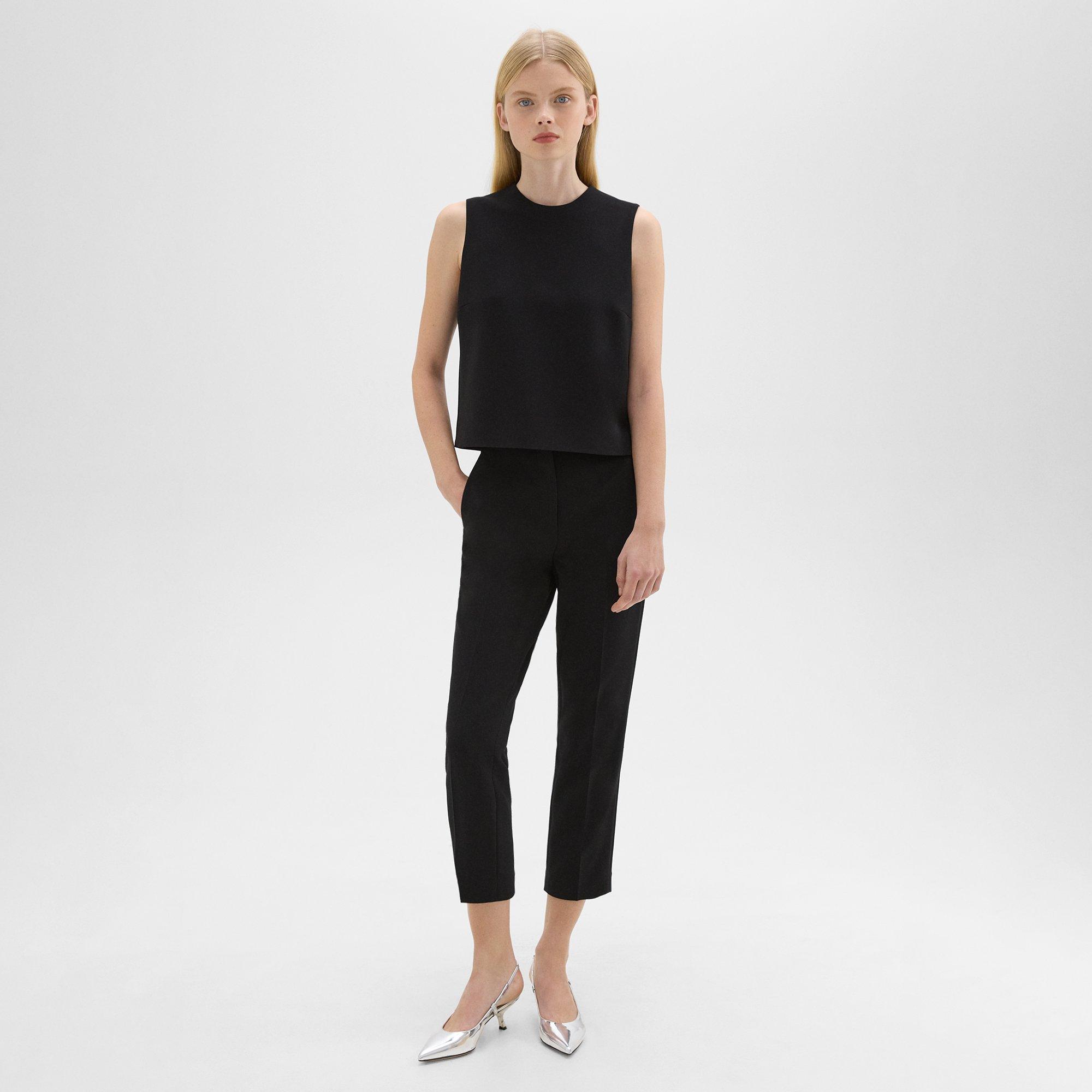 Sleeveless Crewneck Top in Admiral Crepe