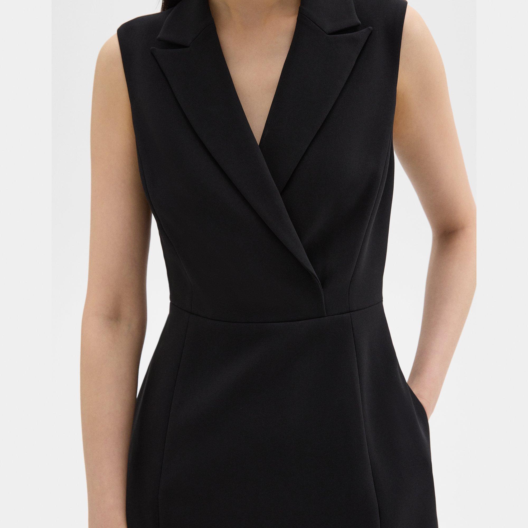 Peak Lapel Mini Dress in Admiral Crepe