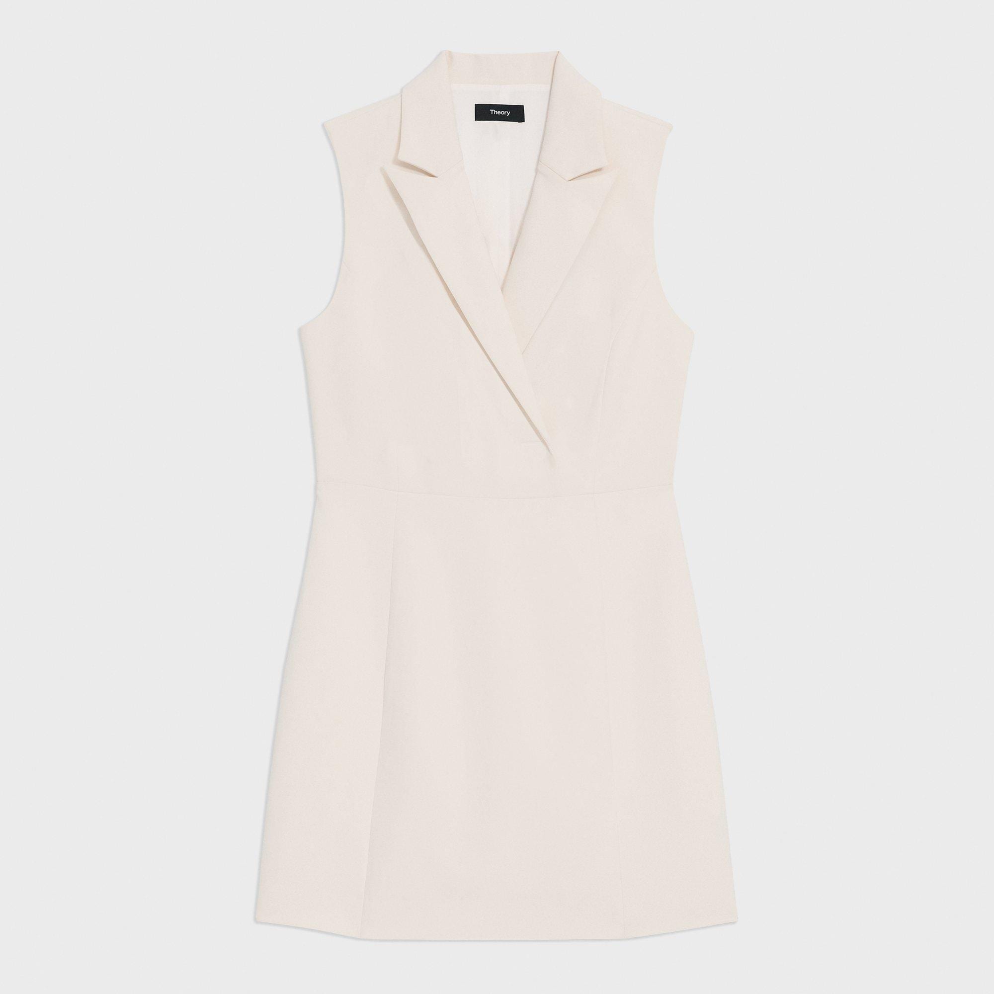 Peak Lapel Mini Dress in Admiral Crepe