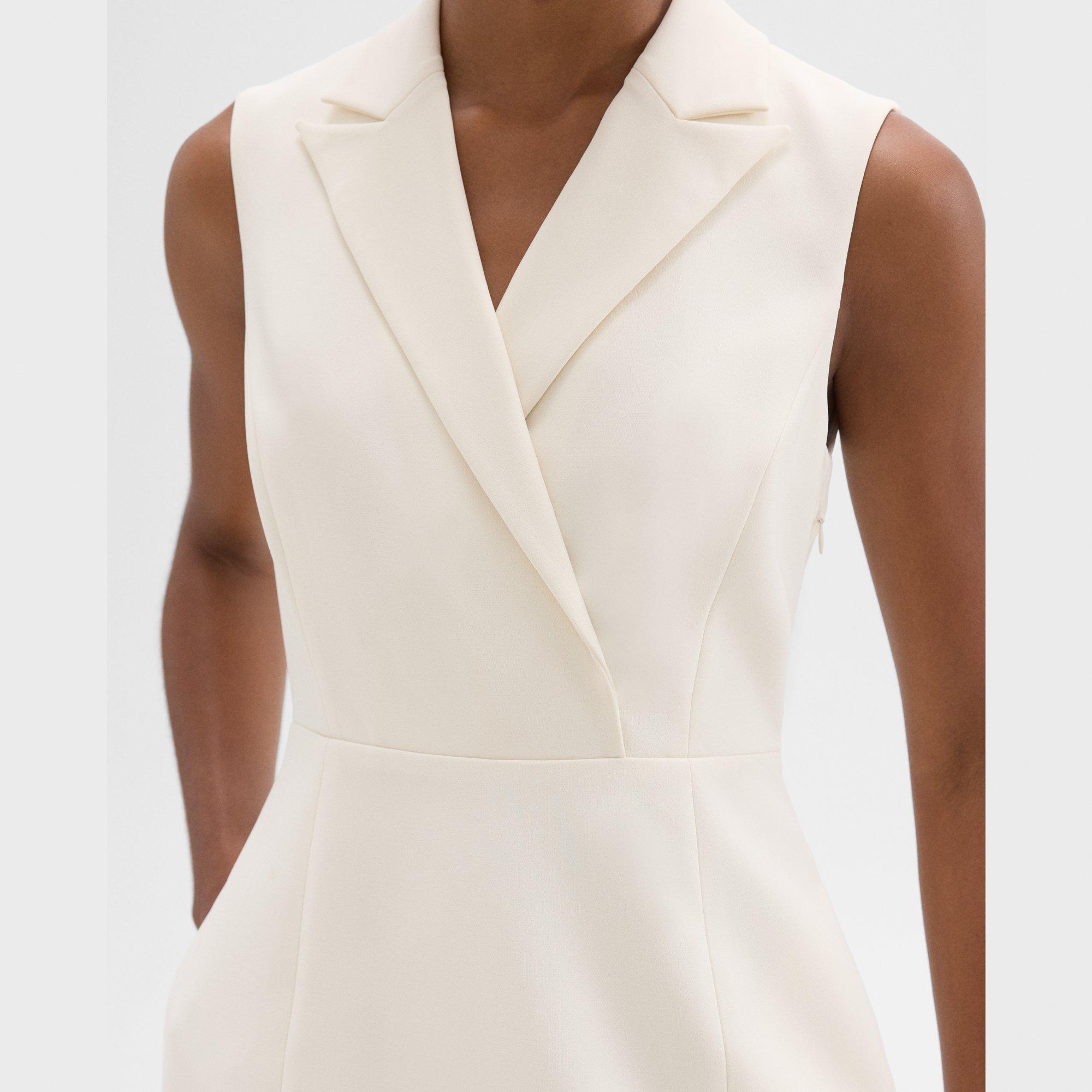 Peak Lapel Mini Dress in Admiral Crepe