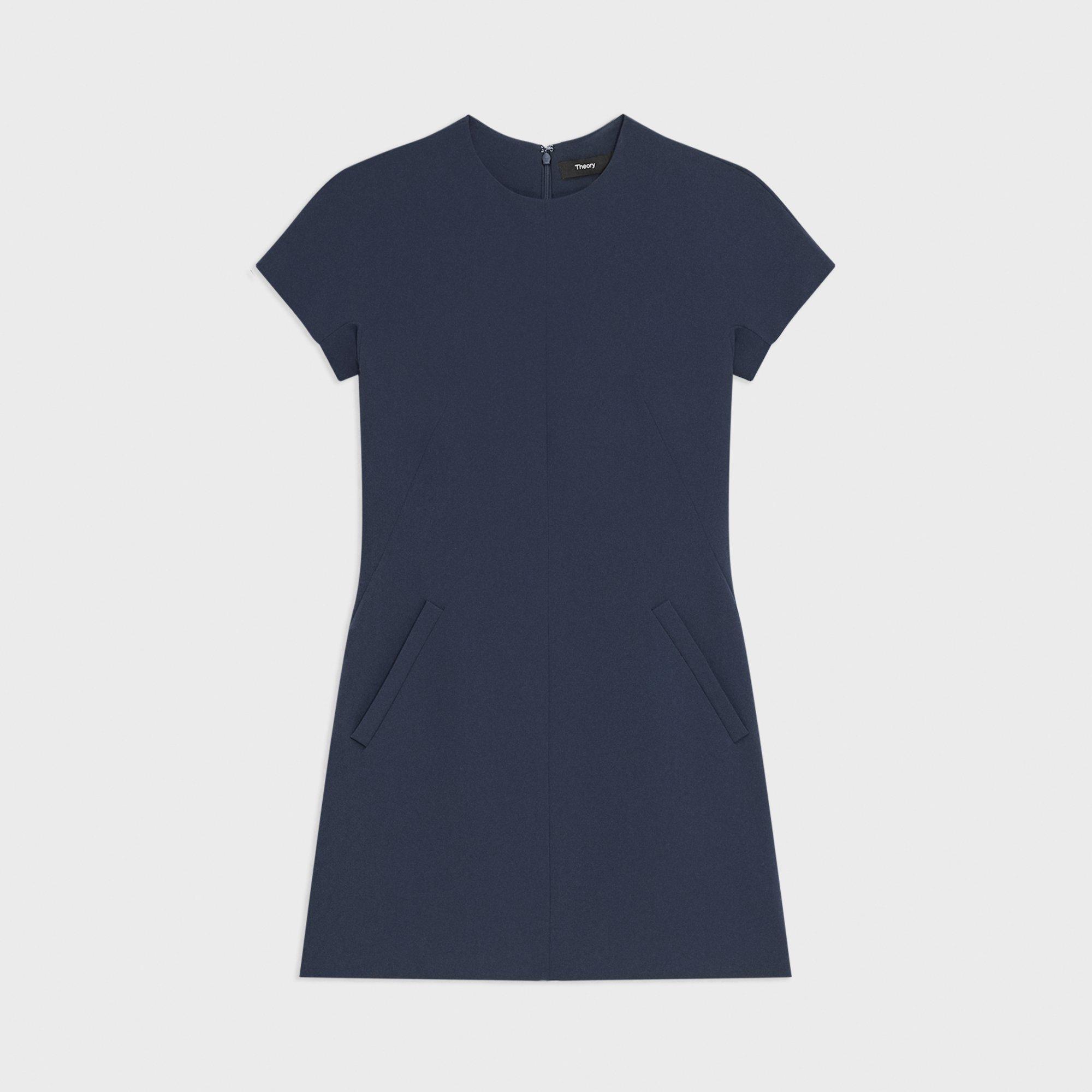 Dolman Sleeve Mini Dress in Admiral Crepe