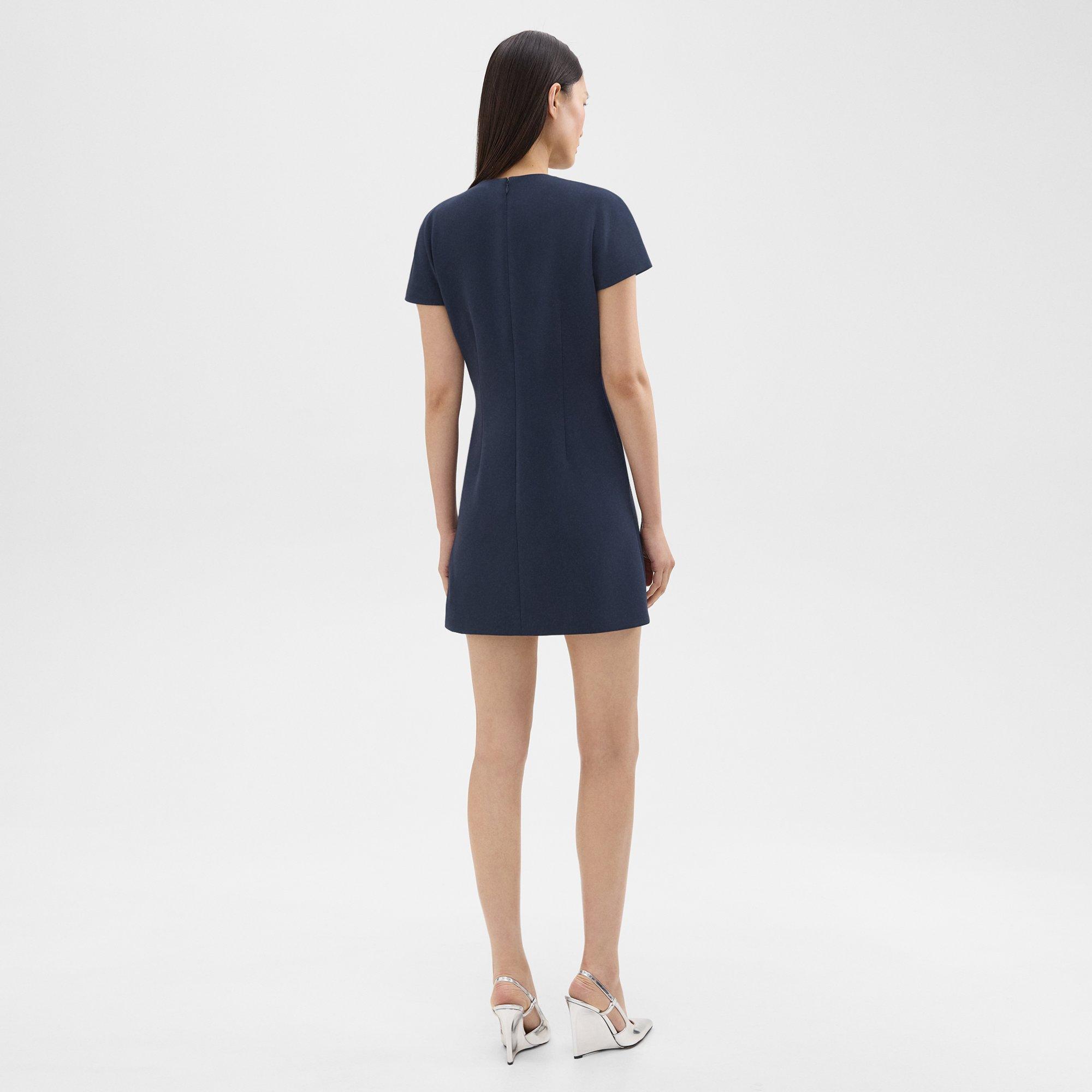 Dolman Sleeve Mini Dress in Admiral Crepe