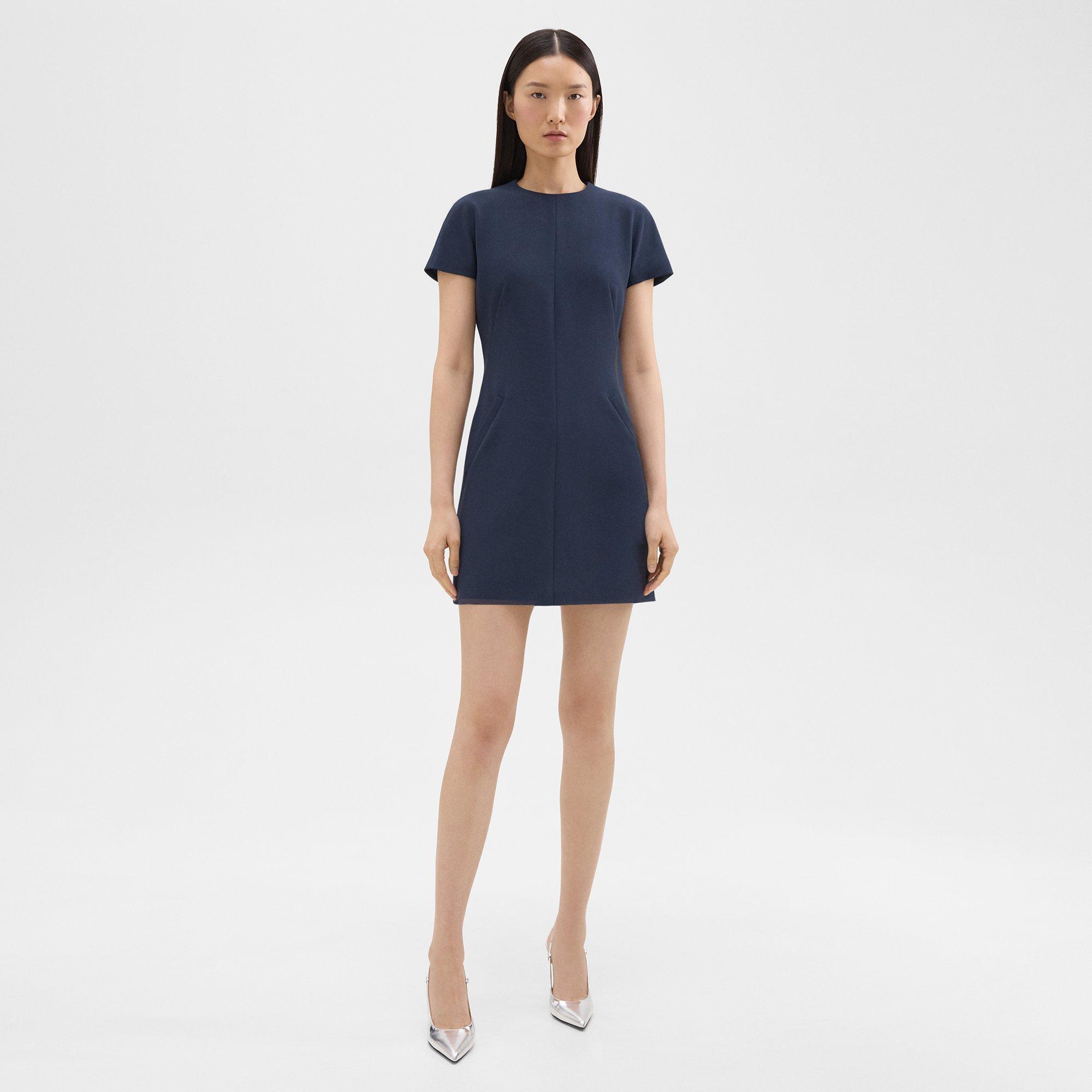 Dolman Sleeve Mini Dress in Admiral Crepe