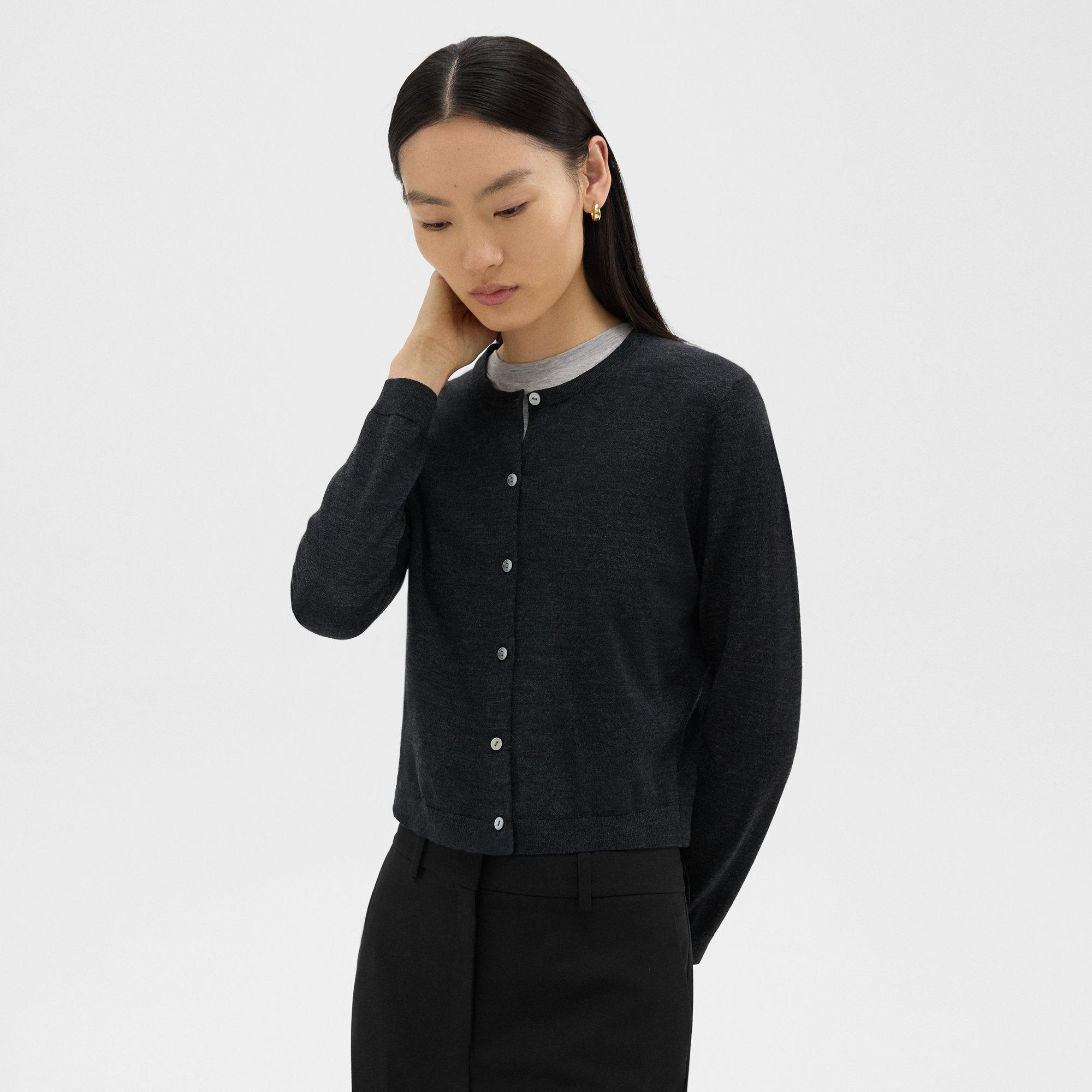 Crewneck Cardigan in Regal Wool