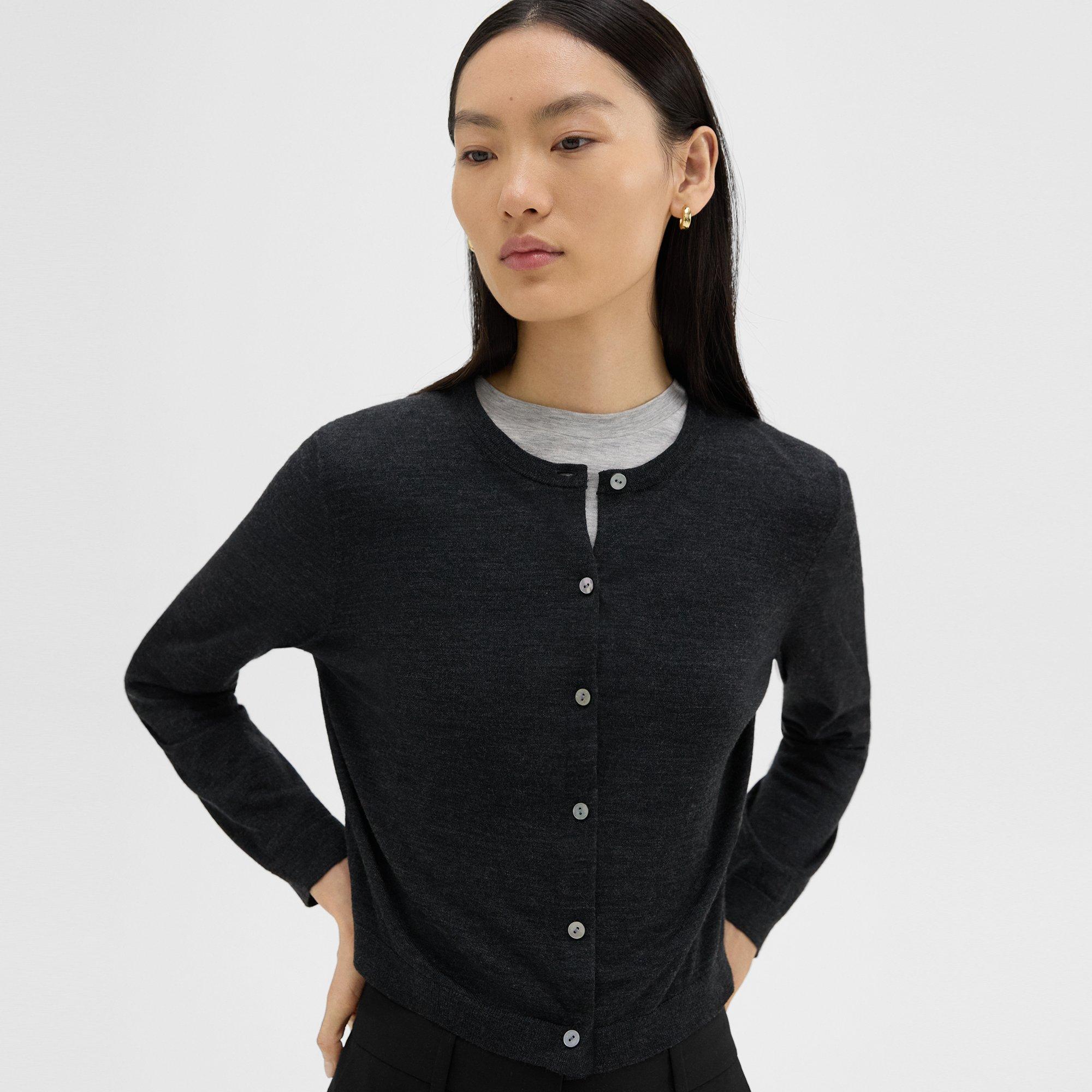 Crewneck Cardigan in Regal Wool
