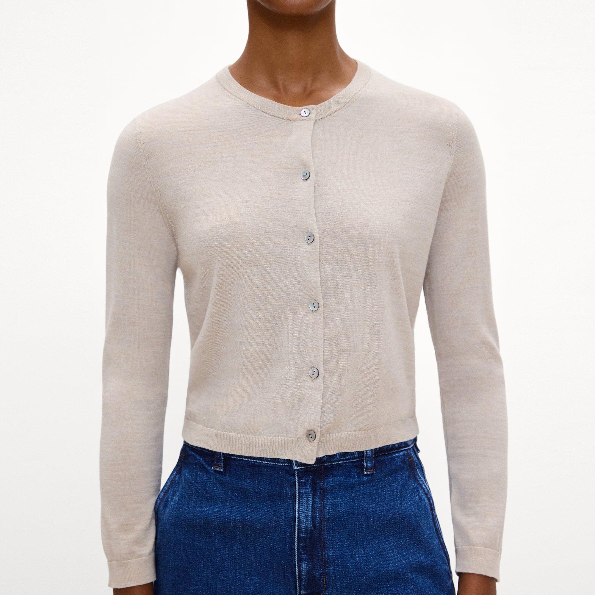 Crewneck Cardigan in Regal Wool