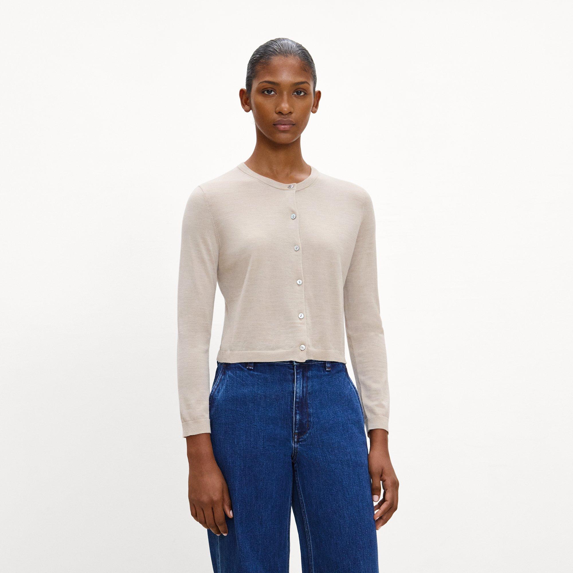 Crewneck Cardigan in Regal Wool