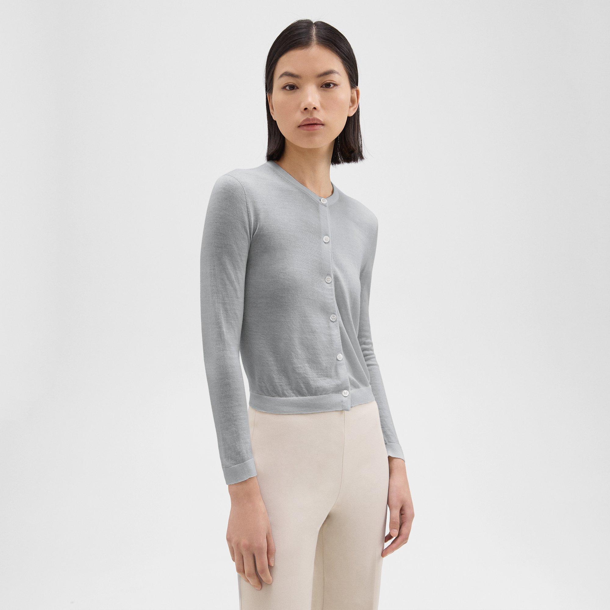 Crewneck Cardigan in Regal Wool