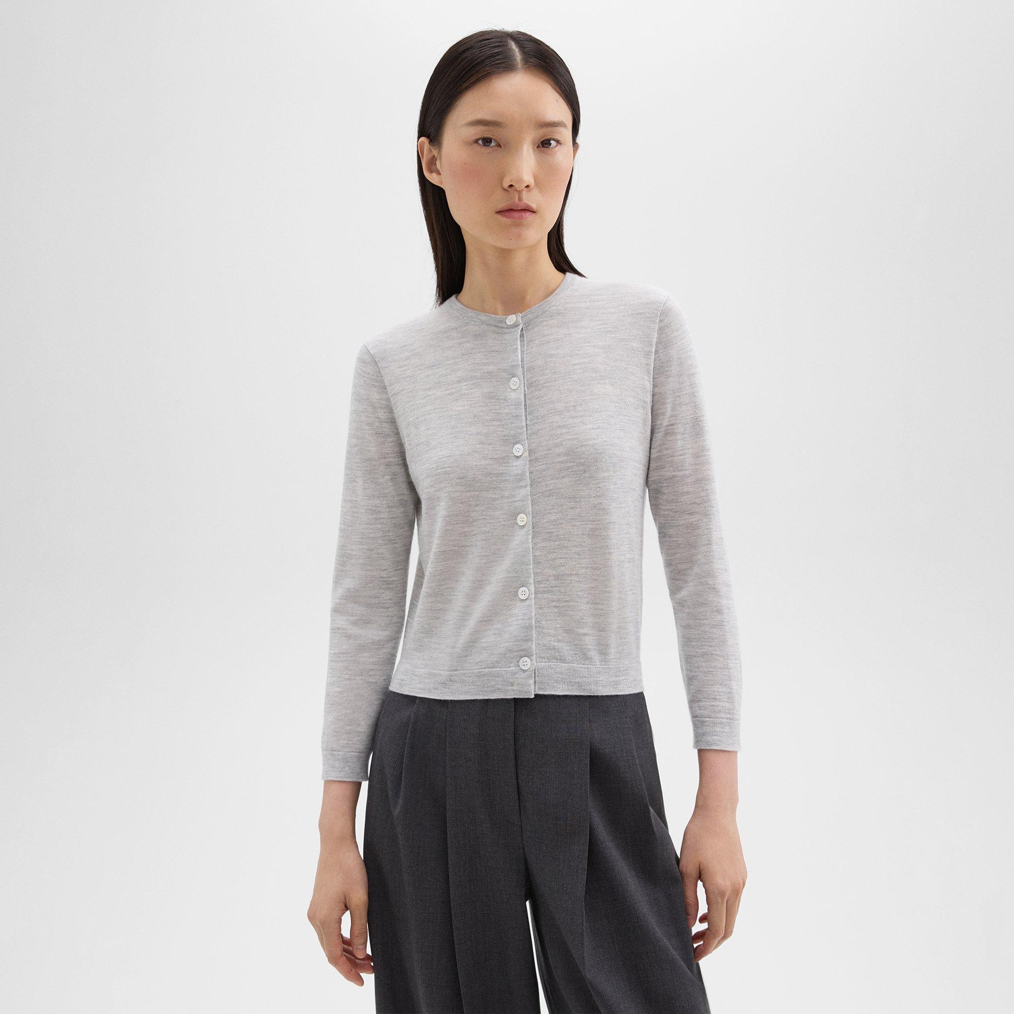 Wool and cashmere cropped cardigan, Theory