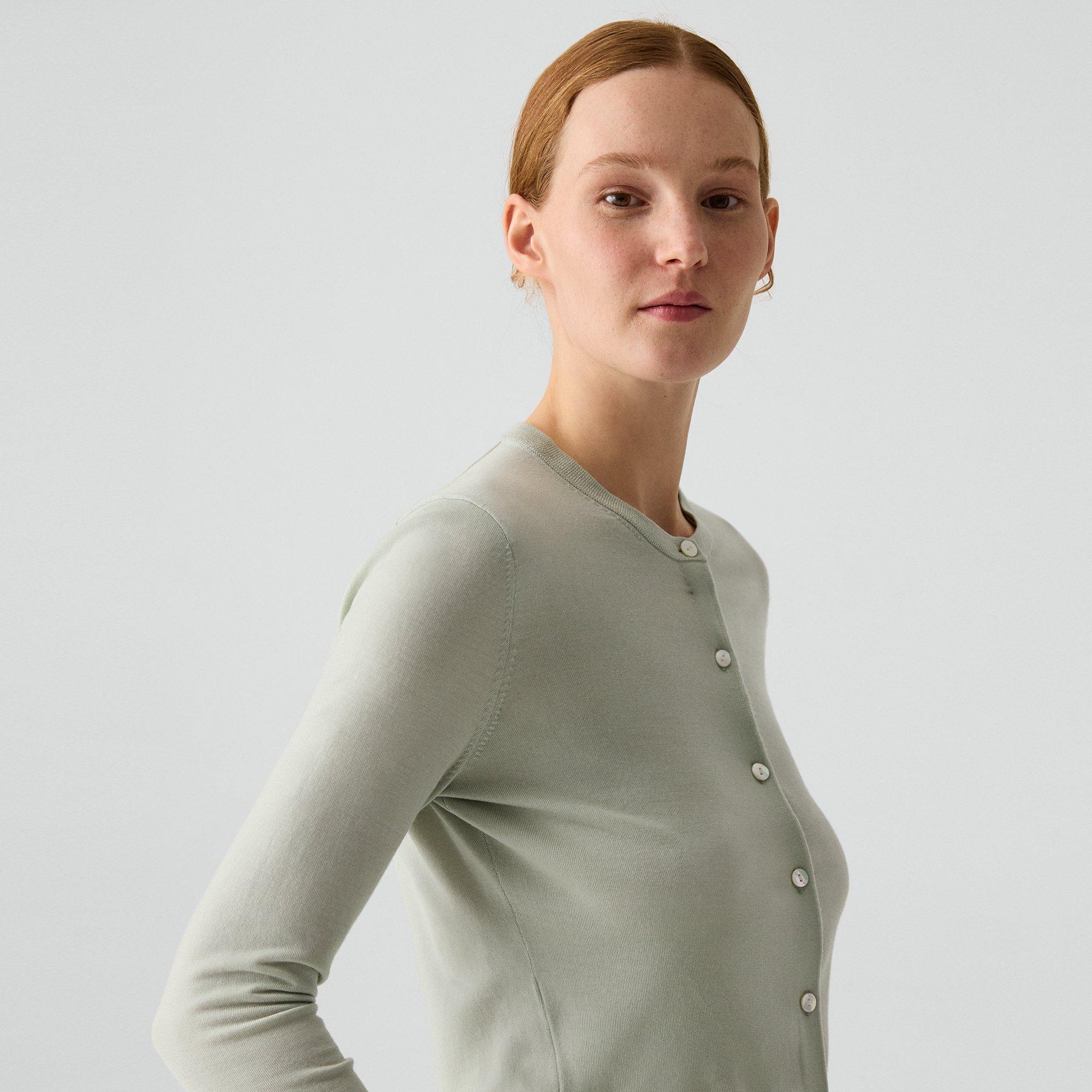 Crewneck Cardigan in Regal Wool