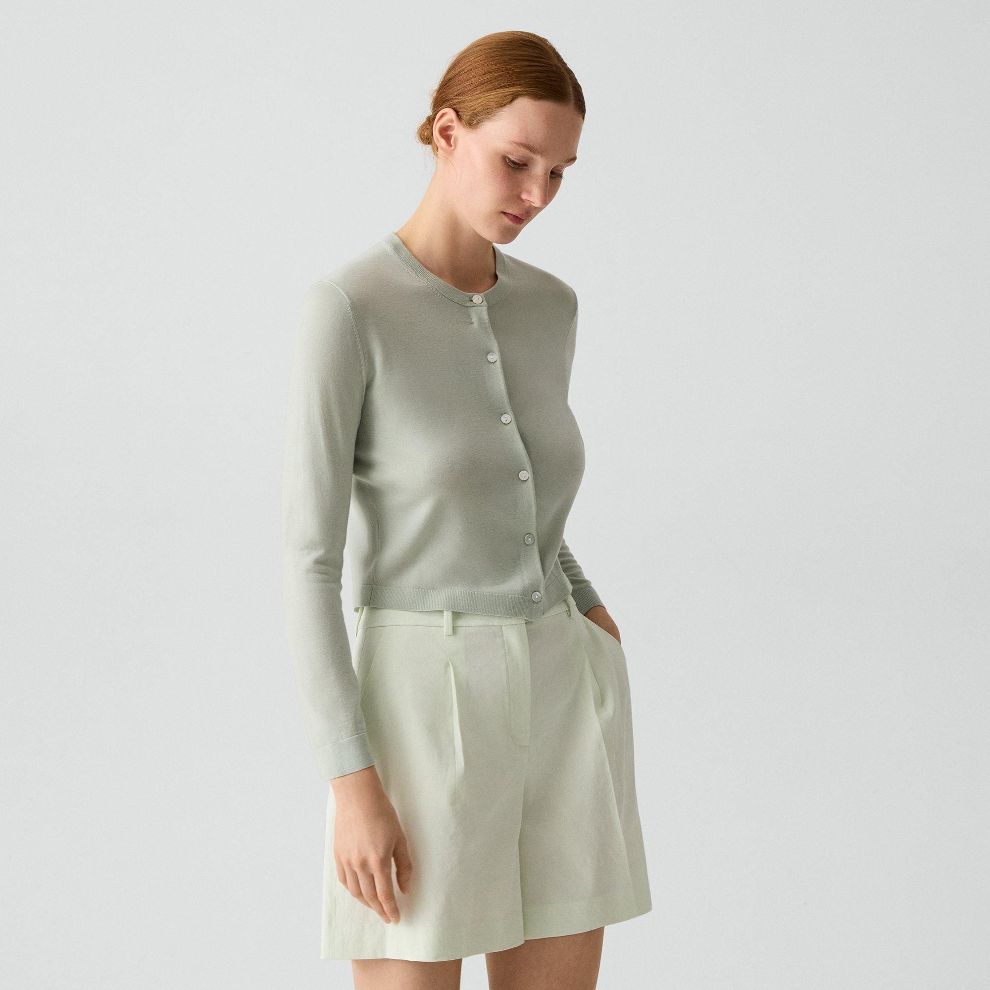 Crewneck Cardigan in Regal Wool