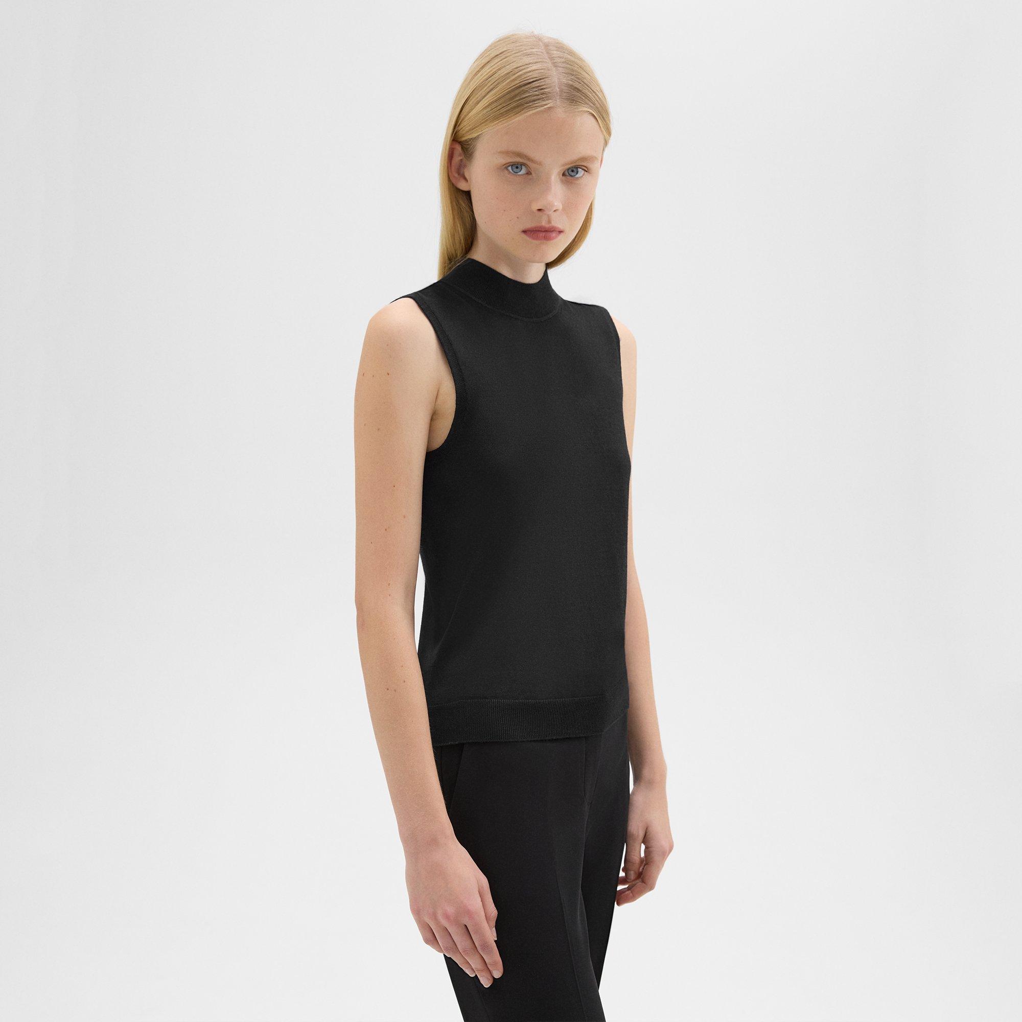 Mock Neck Sweater Shell in Regal Wool