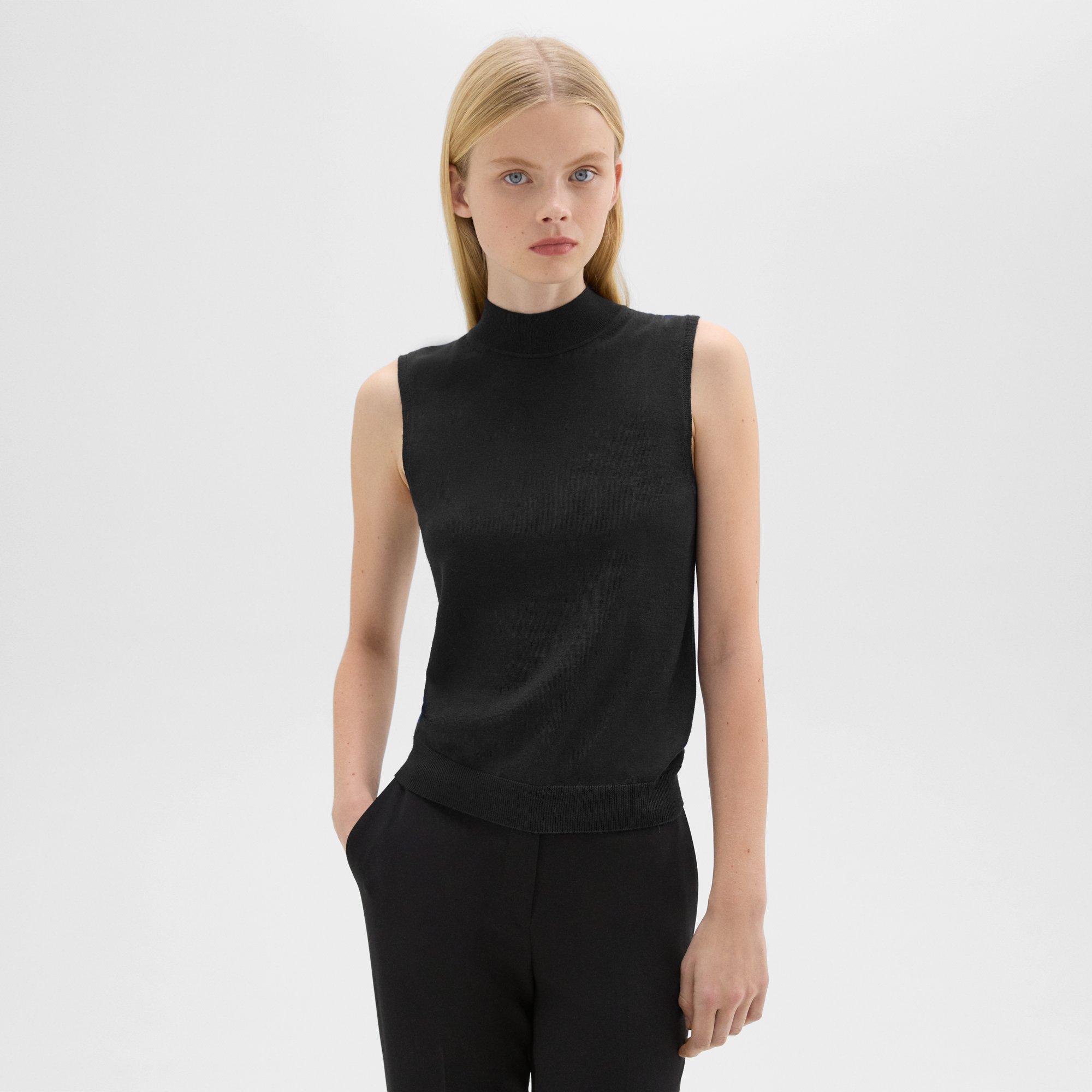 Mock Neck Sweater Shell in Regal Wool