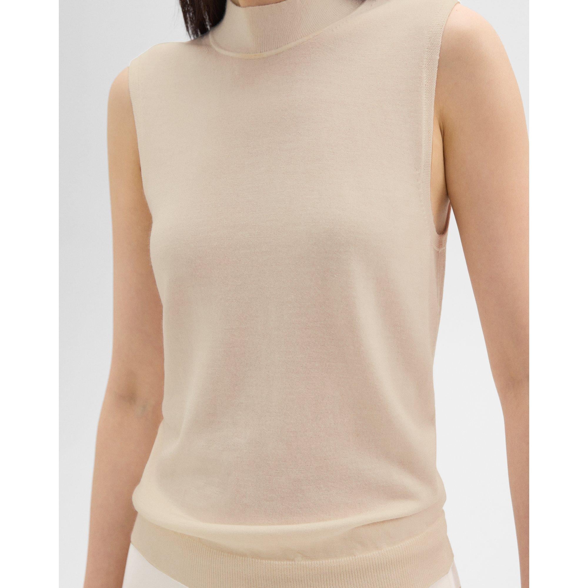 Mock Neck Sweater Shell in Regal Wool