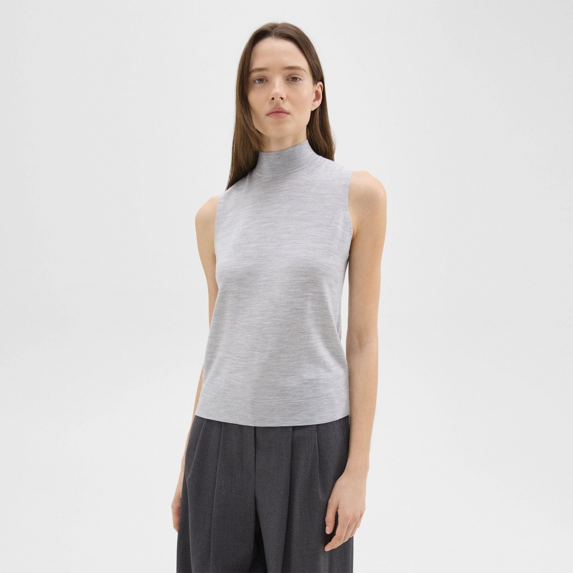 Regal Wool Mock Neck Sweater Shell | Theory