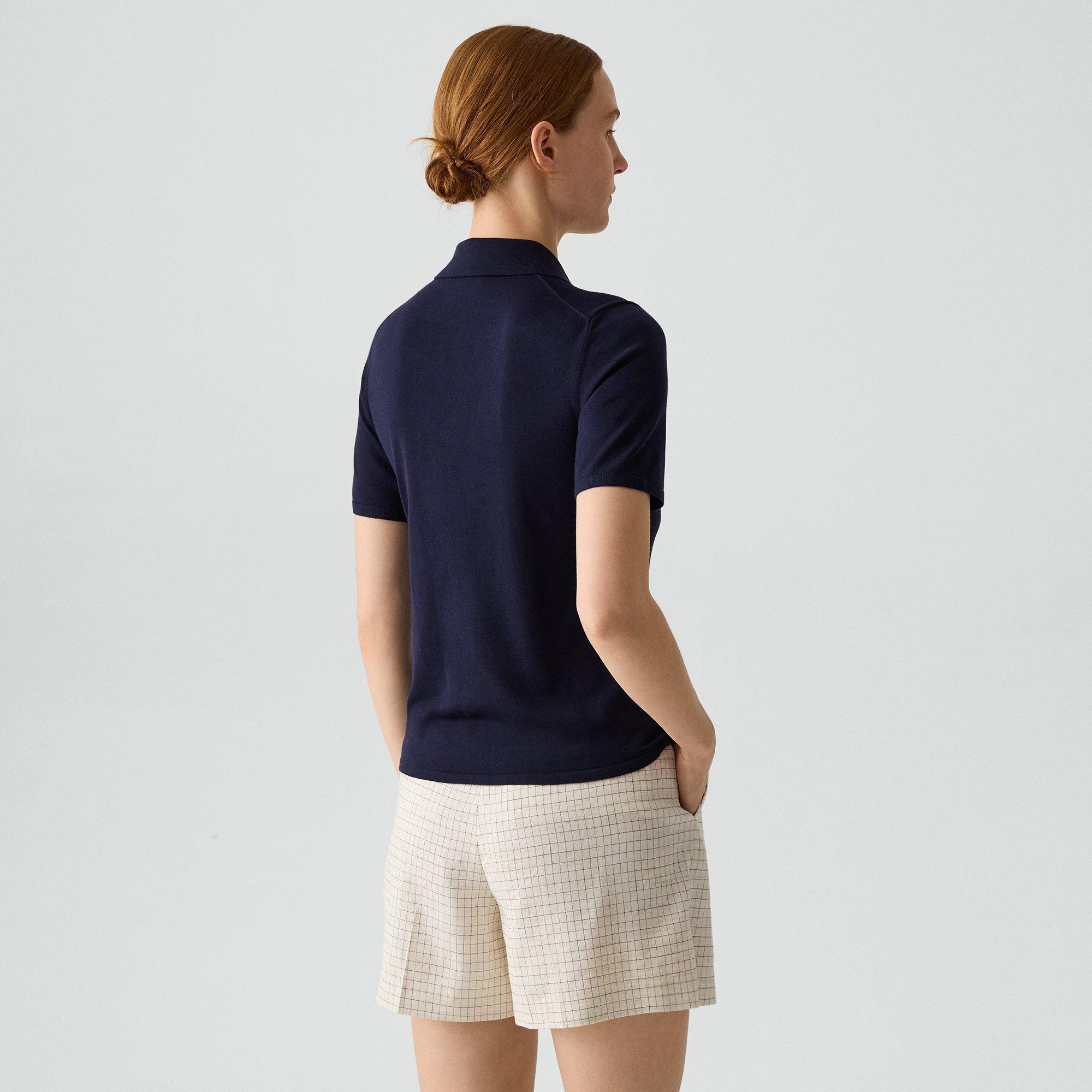 Short-Sleeve Polo Sweater in Regal Wool
