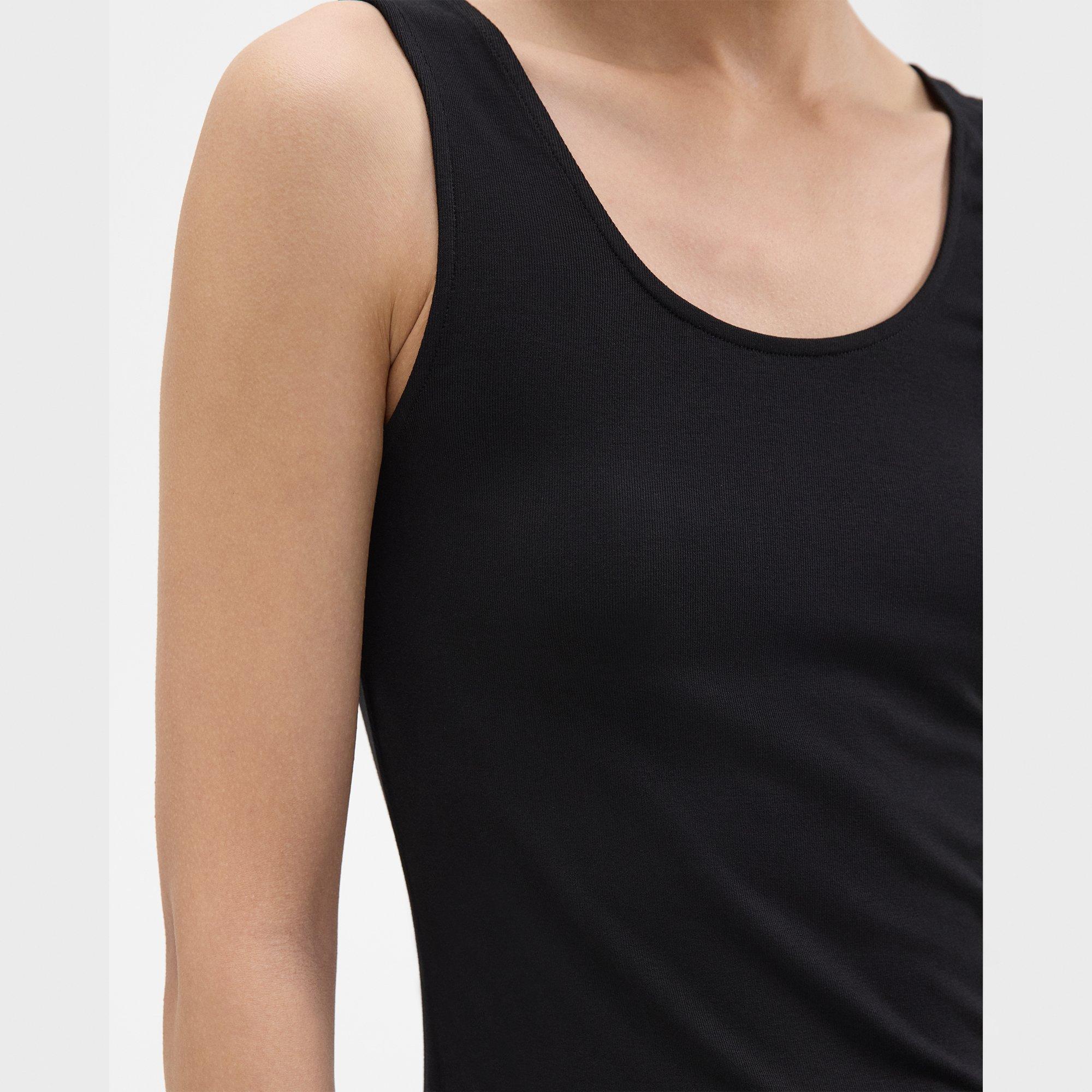 Scoop Neck Tank Top in Rib Knit Viscose