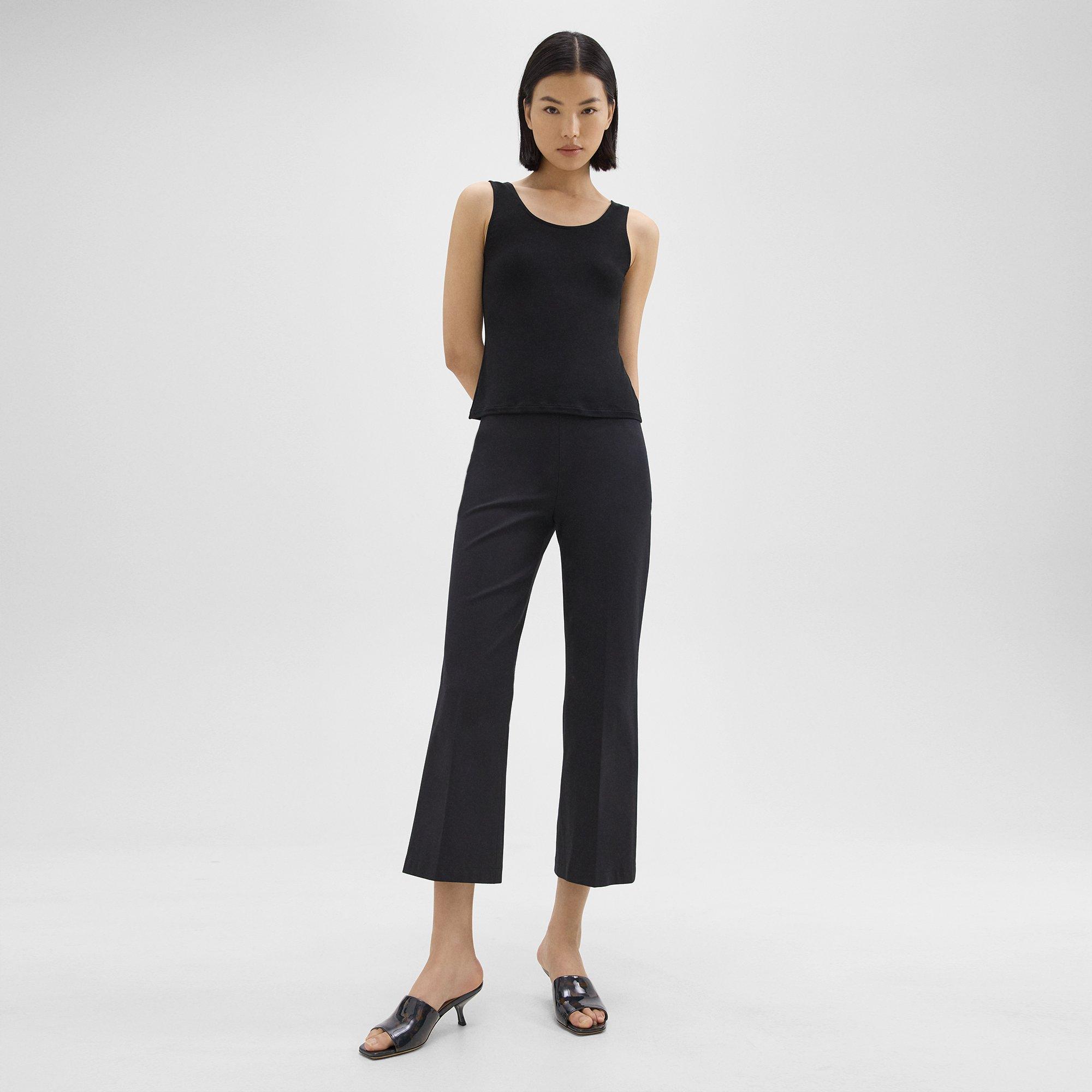 Scoop Neck Tank Top in Rib Knit Viscose