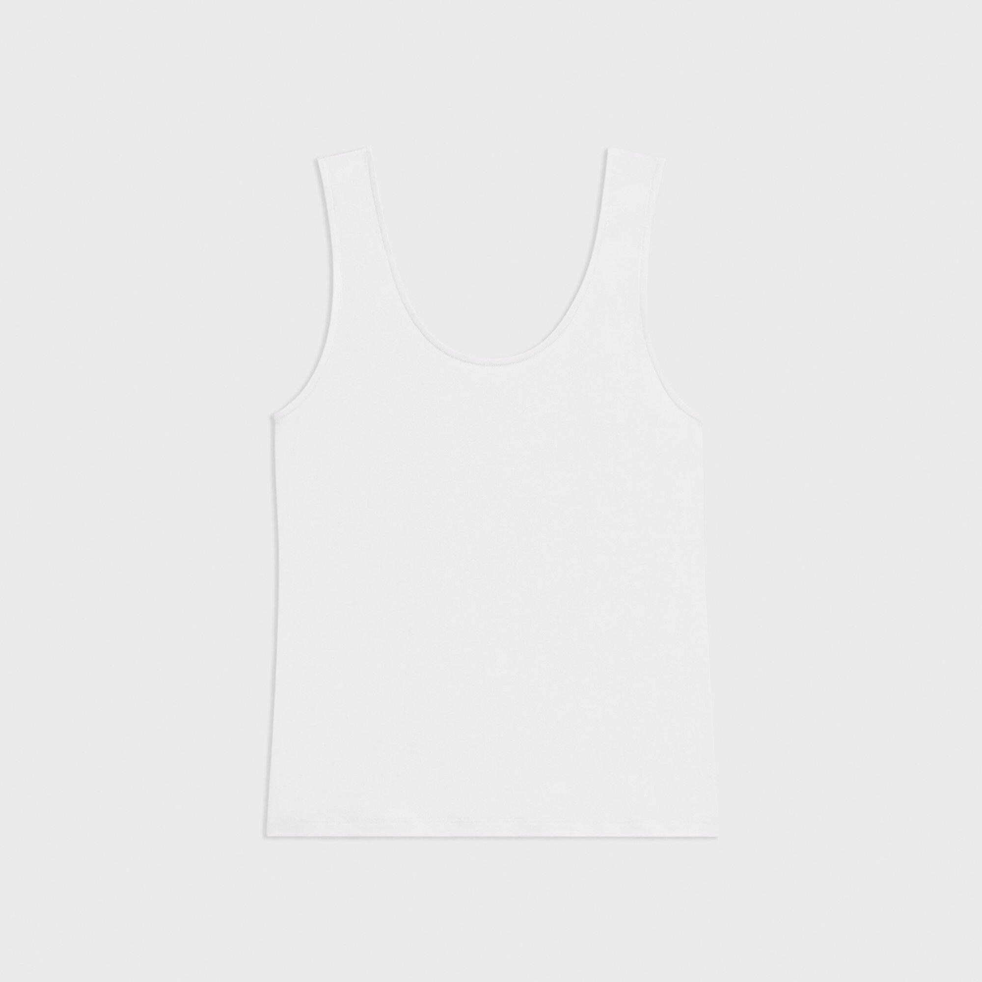 Scoop Neck Tank Top in Rib Knit Viscose