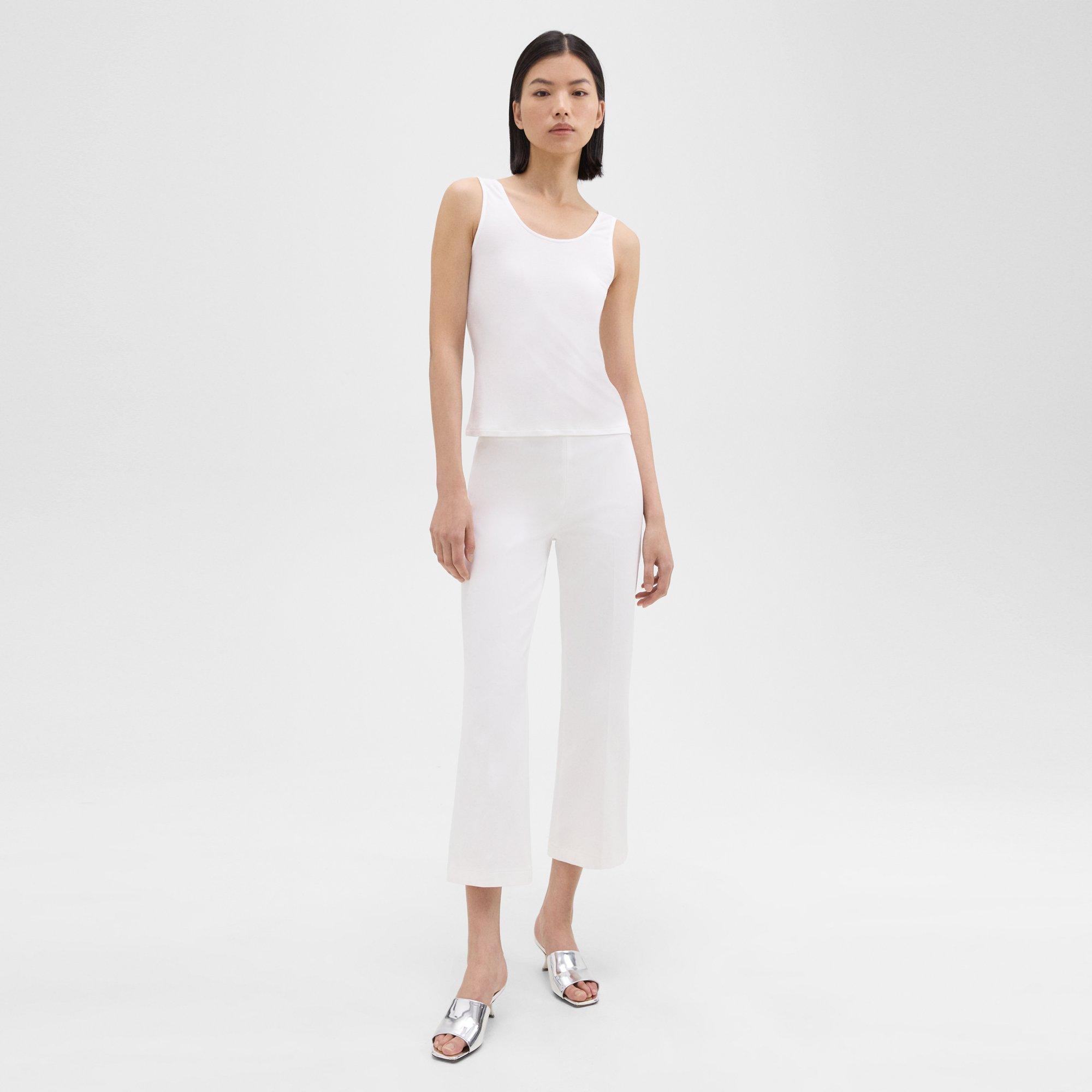 Scoop Neck Tank Top in Rib Knit Viscose