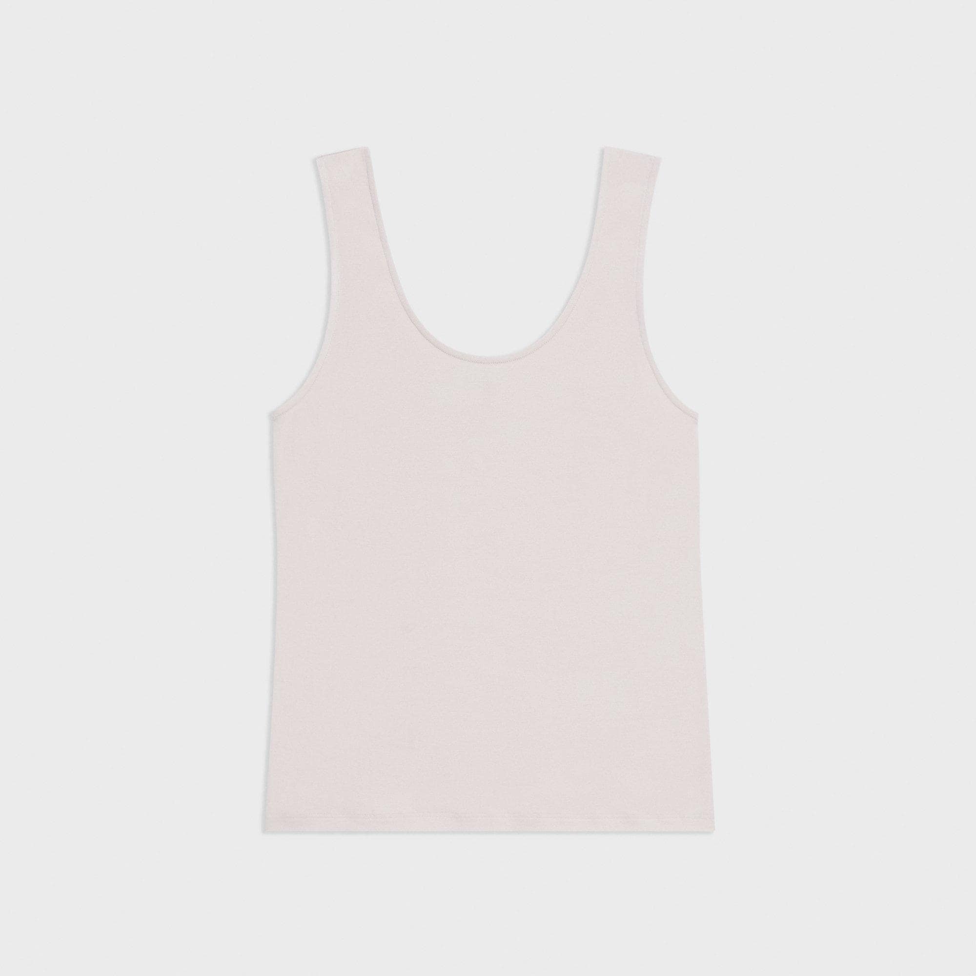 Scoop Neck Tank Top in Rib Knit Viscose