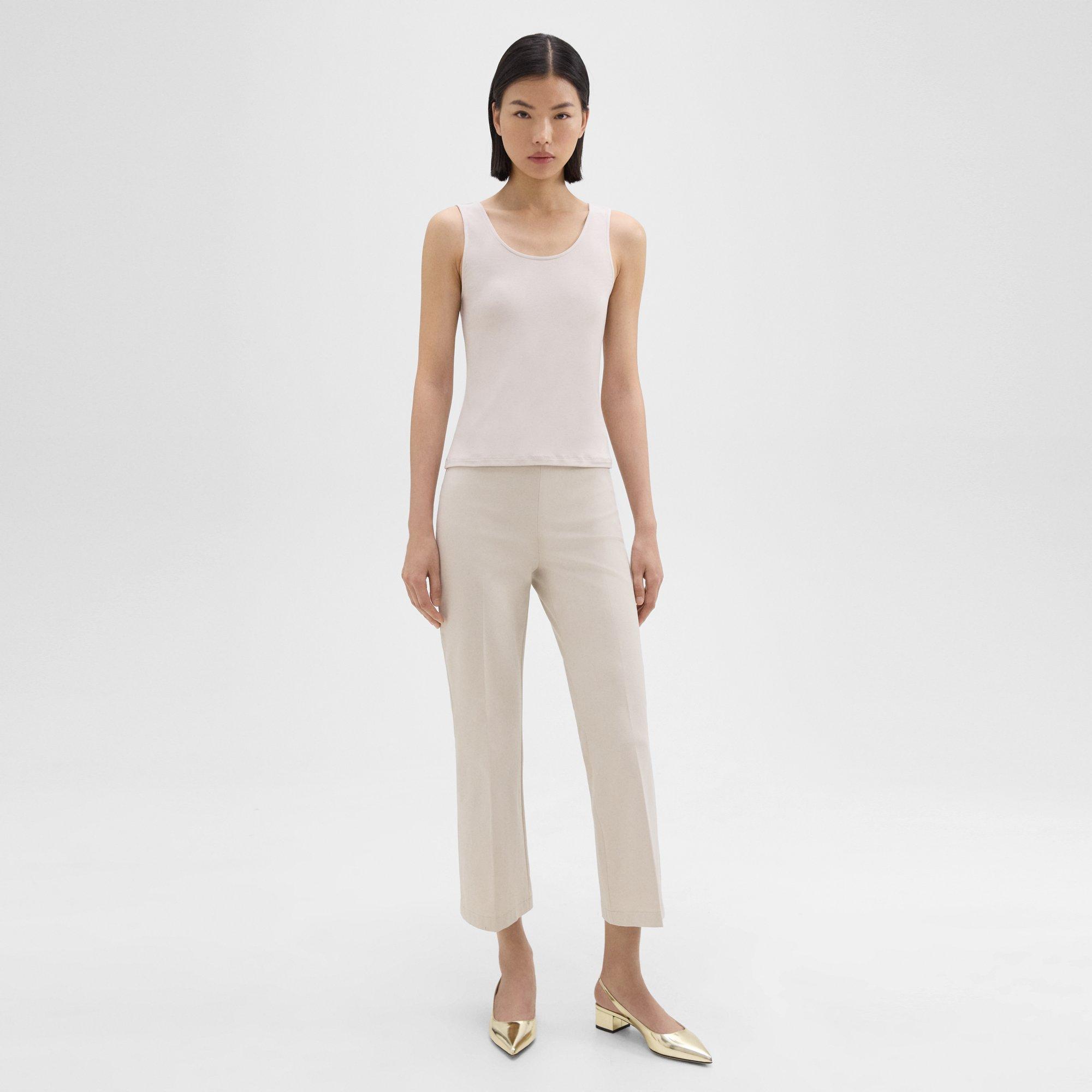 Scoop Neck Tank Top in Rib Knit Viscose