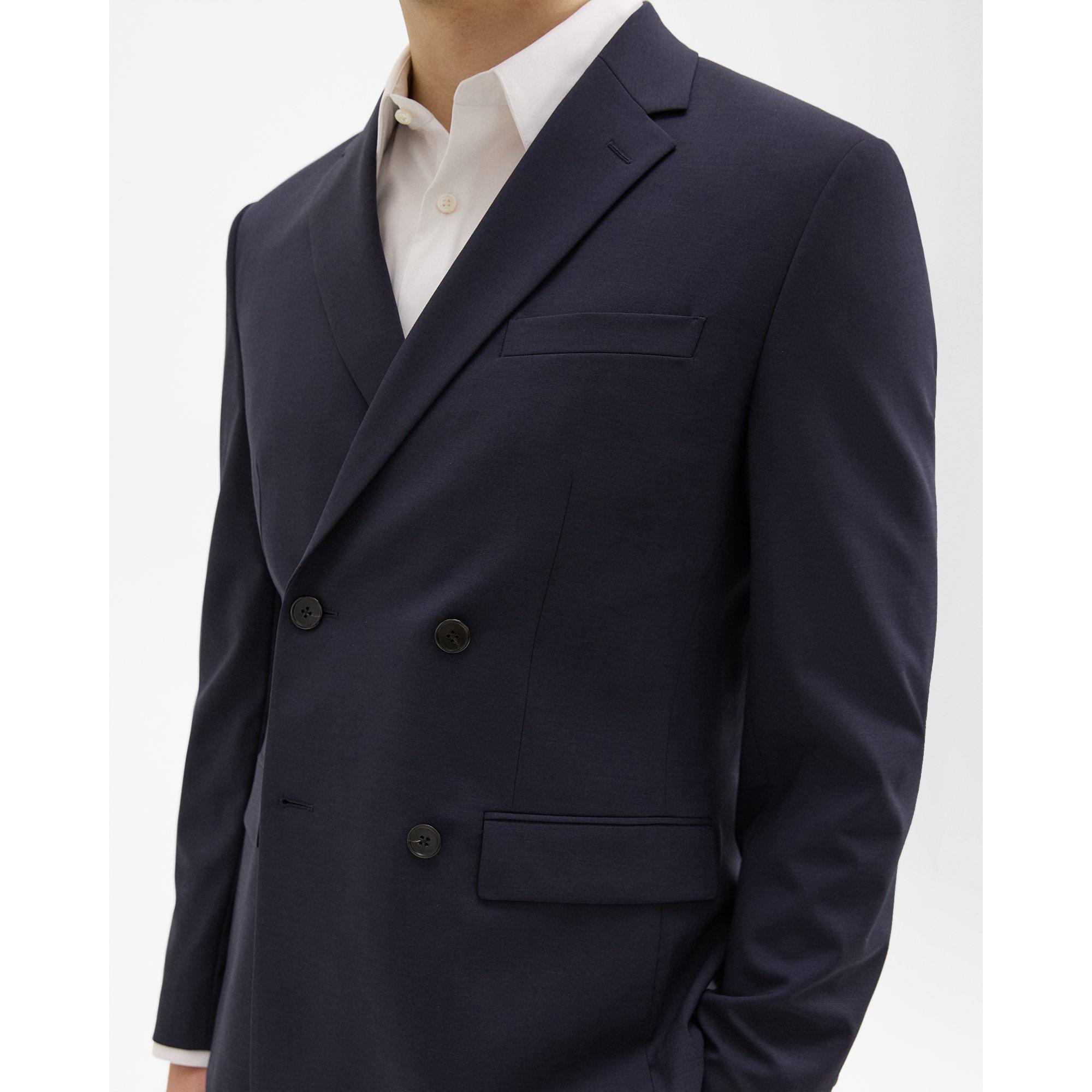 Blazer Morton à Double Boutonnage en Laine Stretch