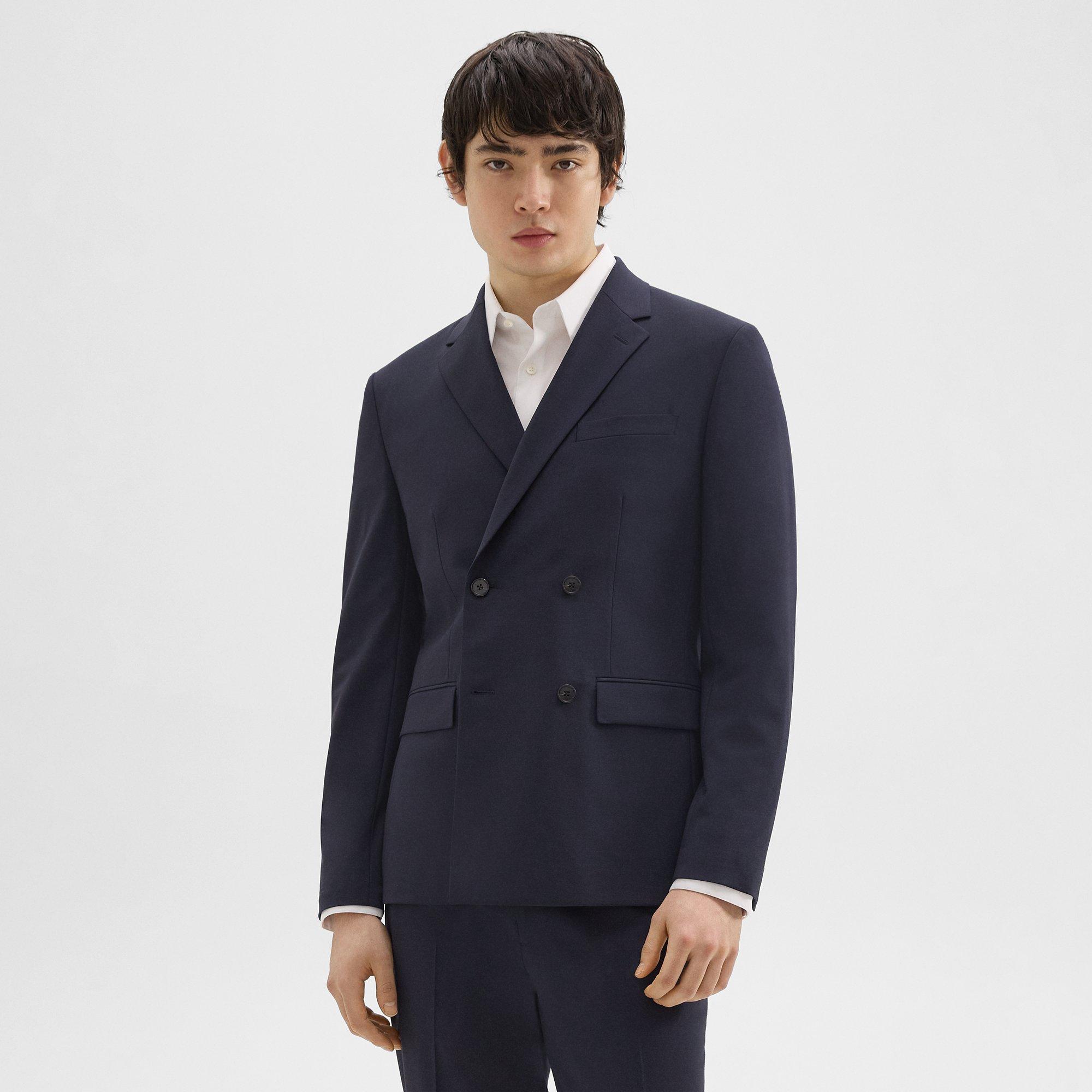 띠어리 Theory Morton Double-Breasted Blazer in Stretch Wool,NAVY