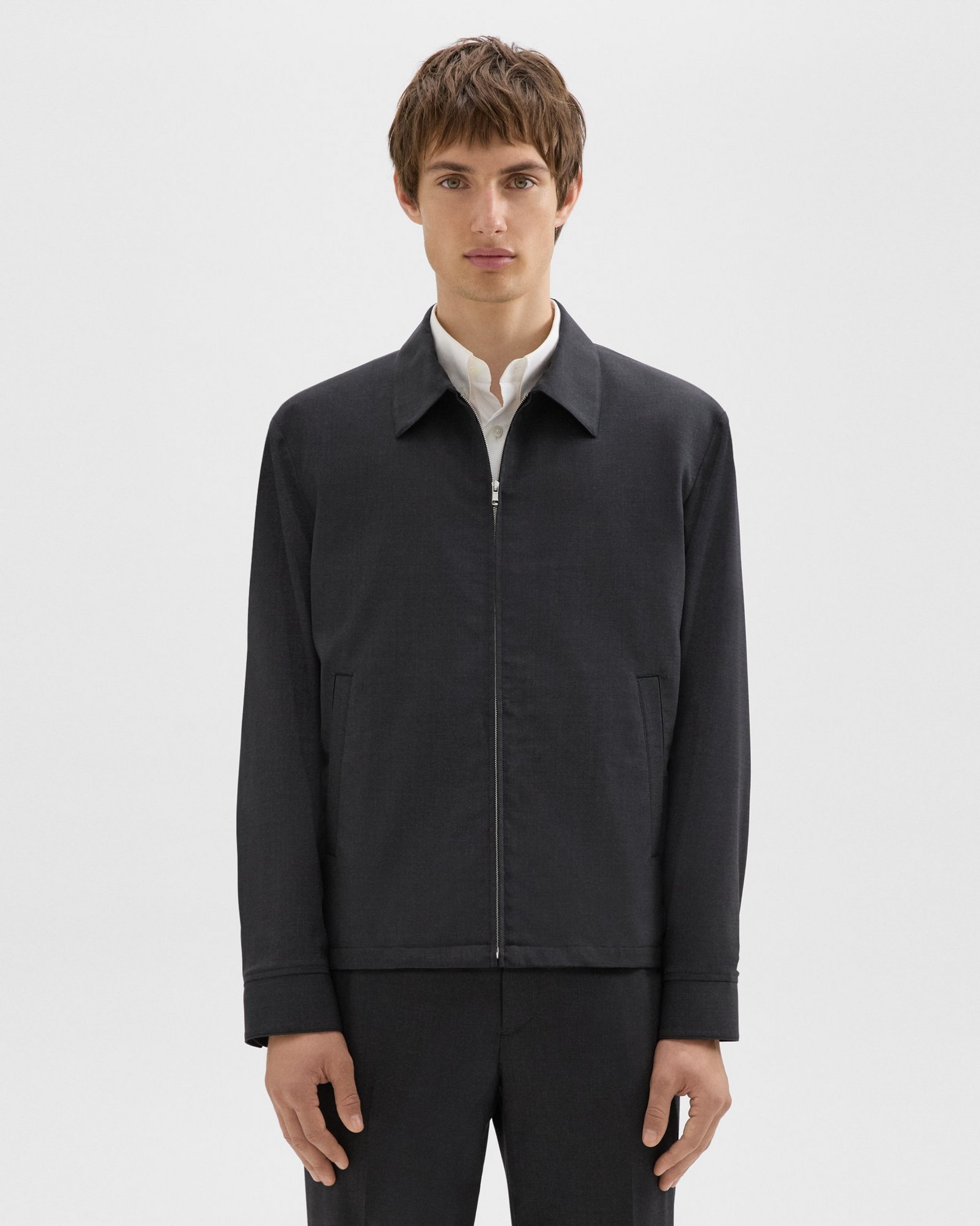 Hazelton Zip Jacket in Stretch Wool