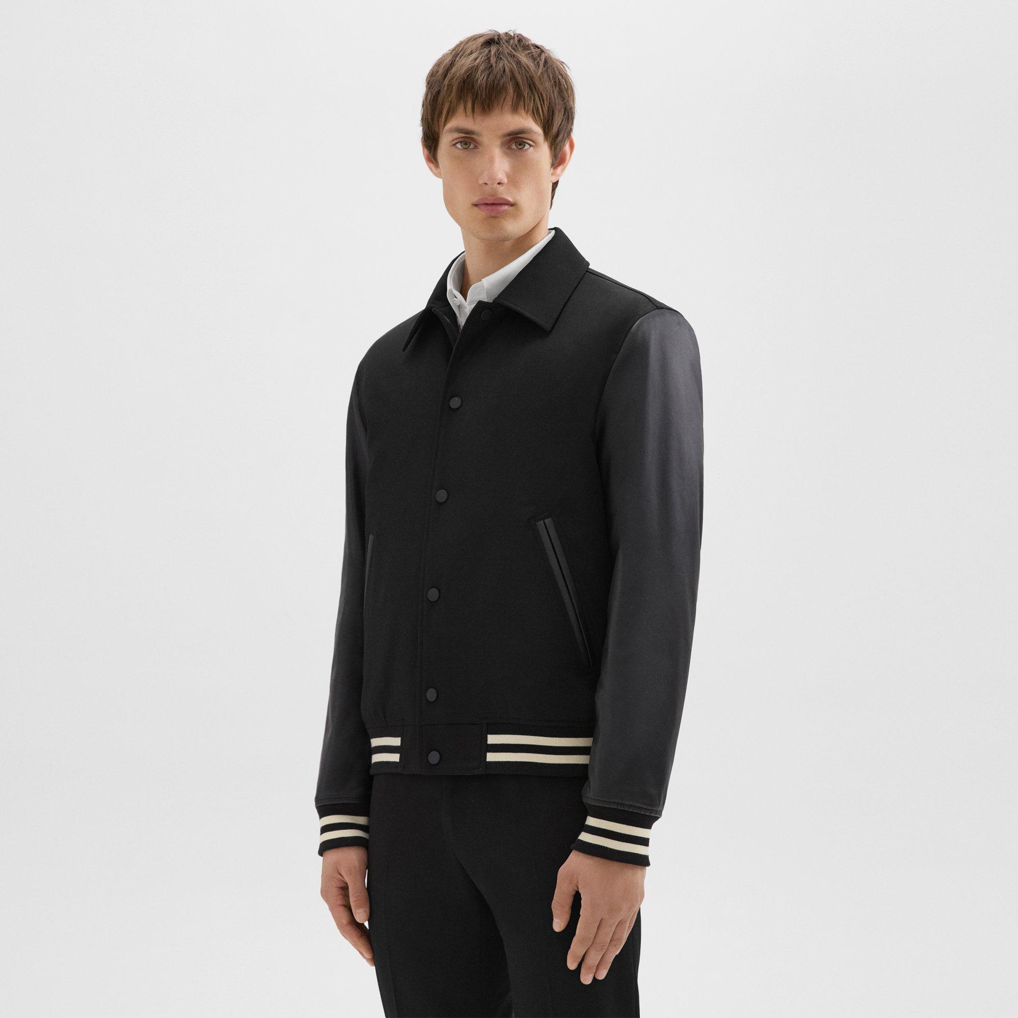 CLASSIC TEDDY JACKET IN TEXTURED WOOL - BLACK