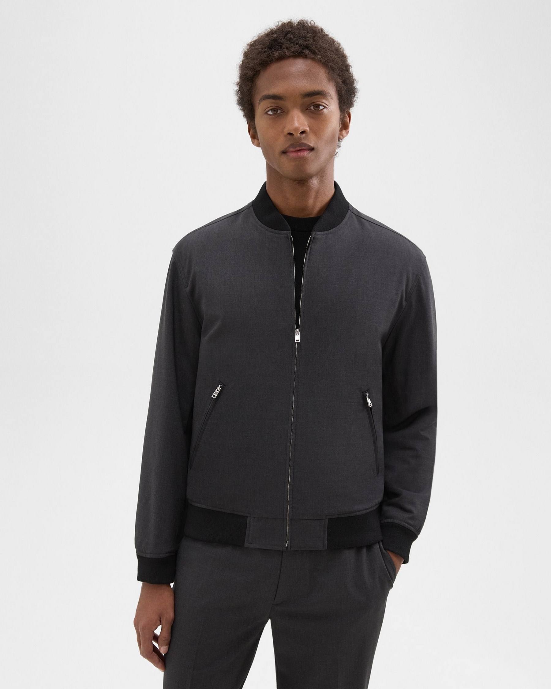 Tailored Bomber Jacket in Stretch Wool