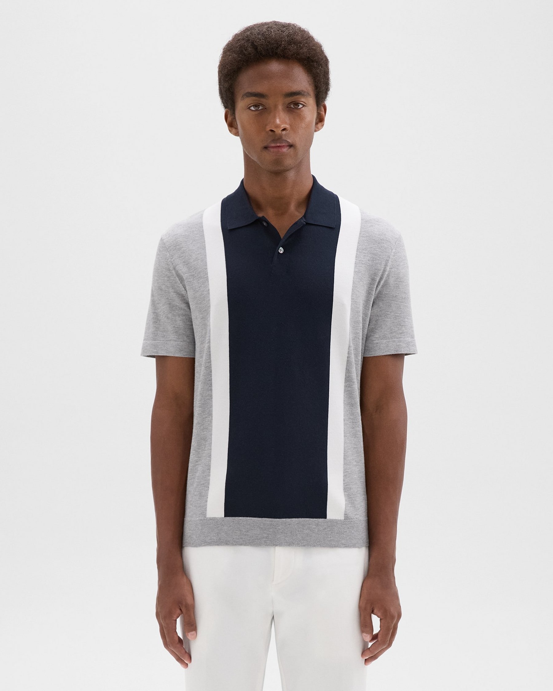 Colorblock Polo Shirt in Light Bilen
