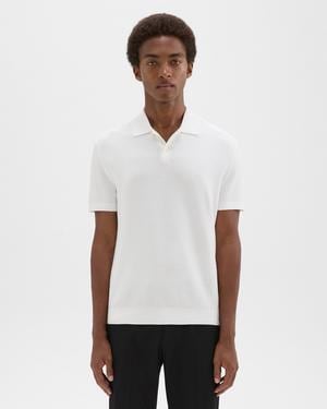 띠어리 Theory Goris Pique Polo Shirt in Light Bilen,WHITE