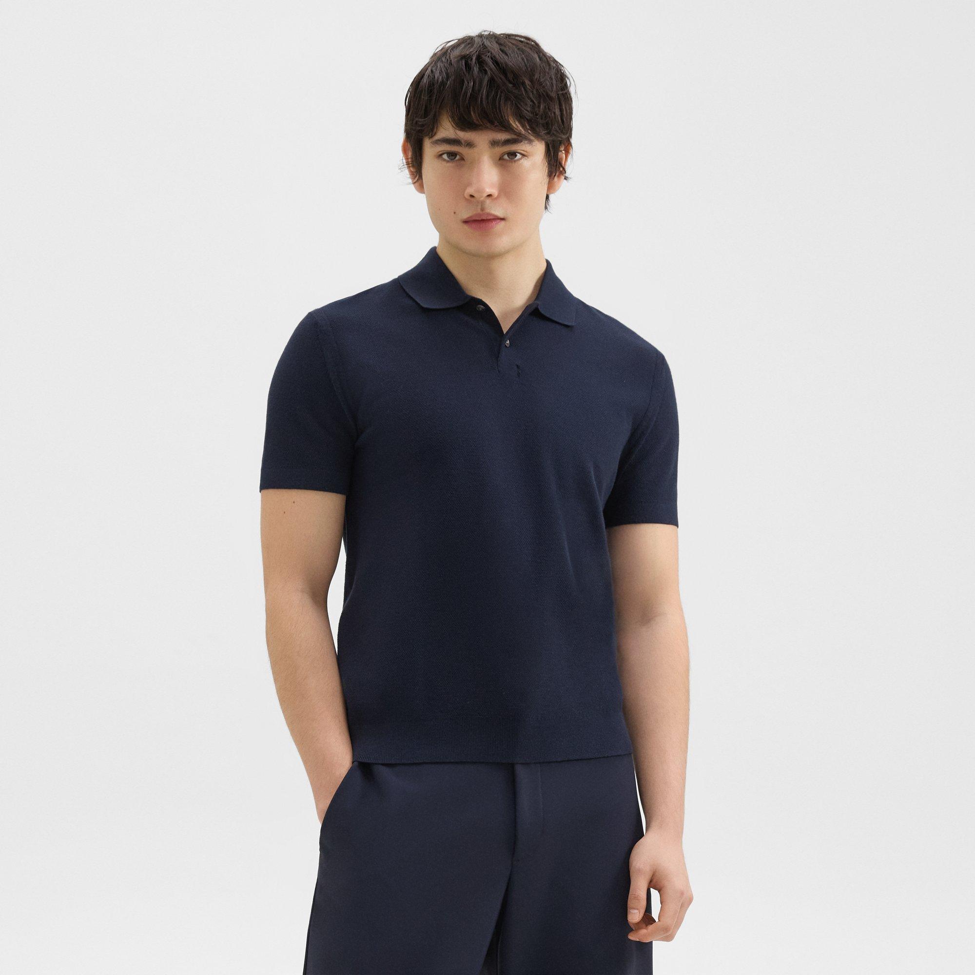 띠어리 Theory Goris Pique Polo Shirt in Light Bilen,BALTIC