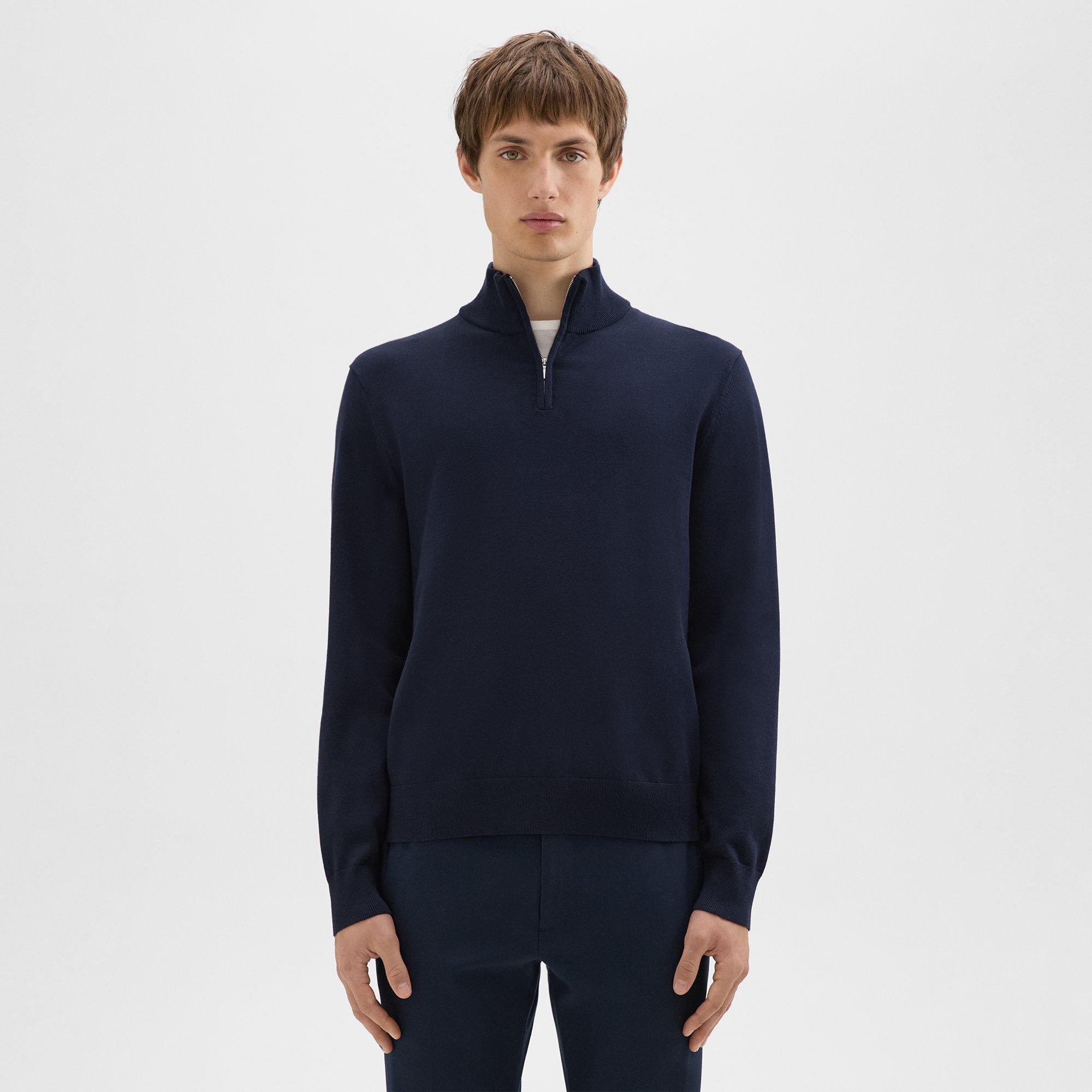 띠어리 Theory Riland Quarter-Zip Sweater in Light Bilen,BALTIC