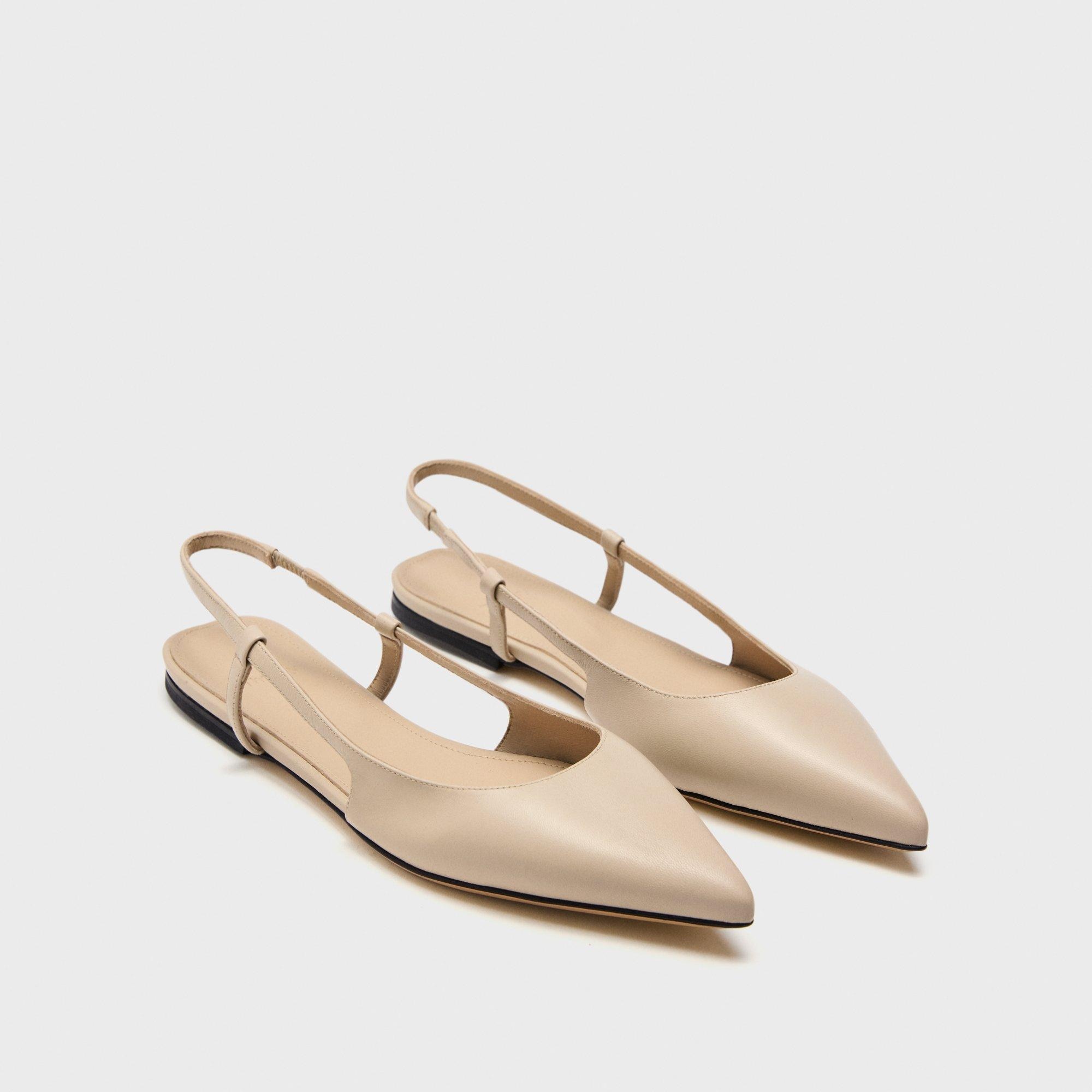 Flache Slingbacks aus Leder