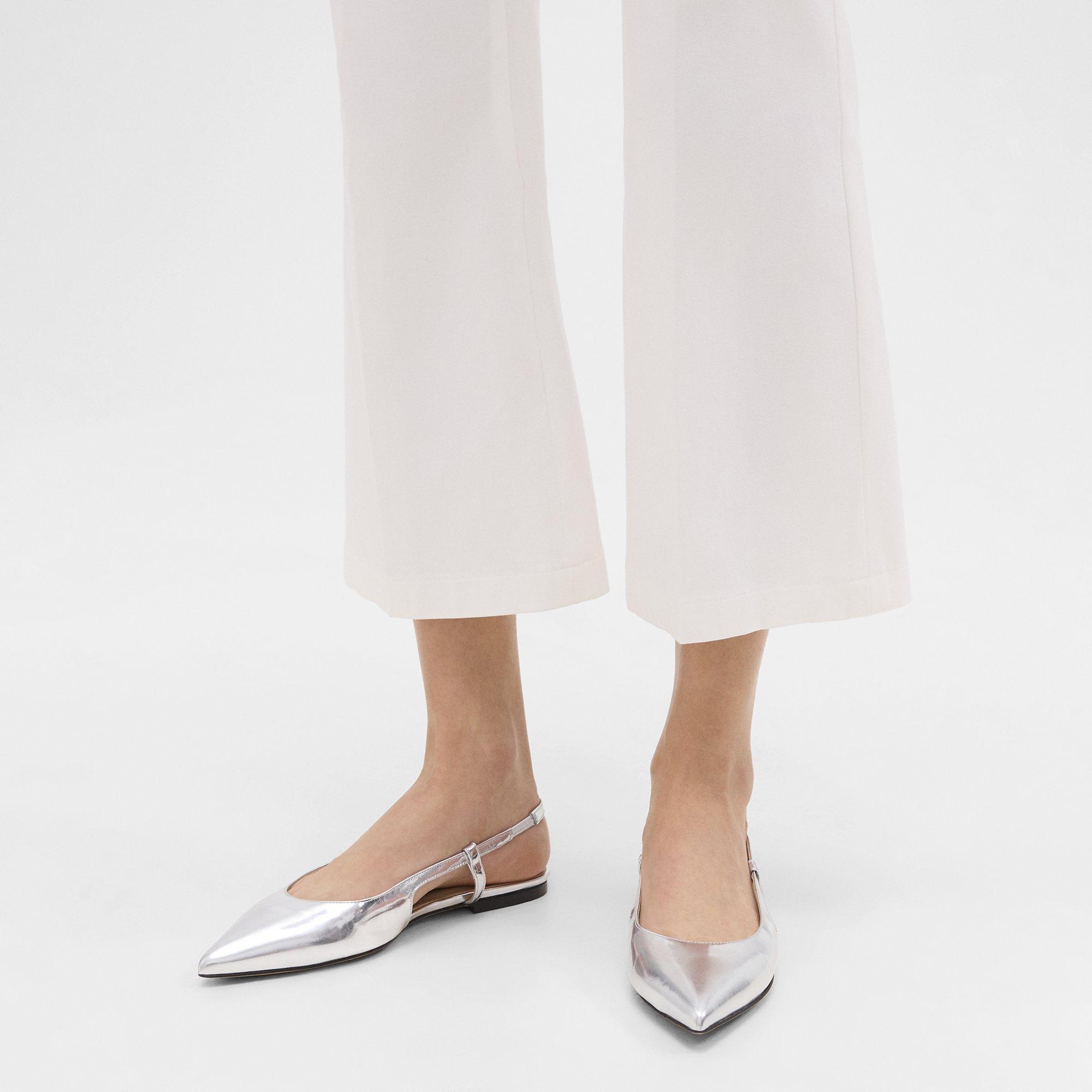 Silver slingback flats on sale