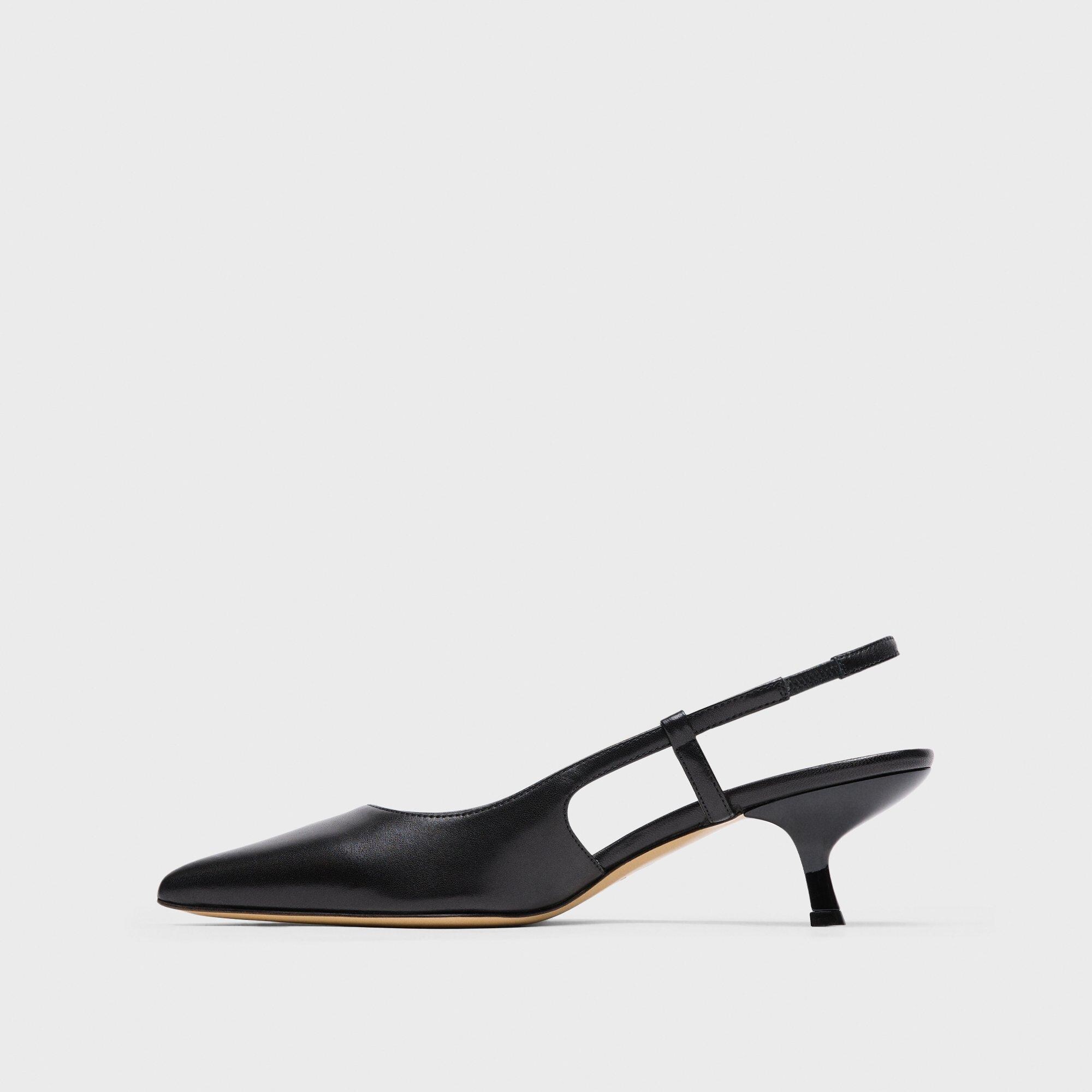 Micro Slingback-Pumps aus Leder