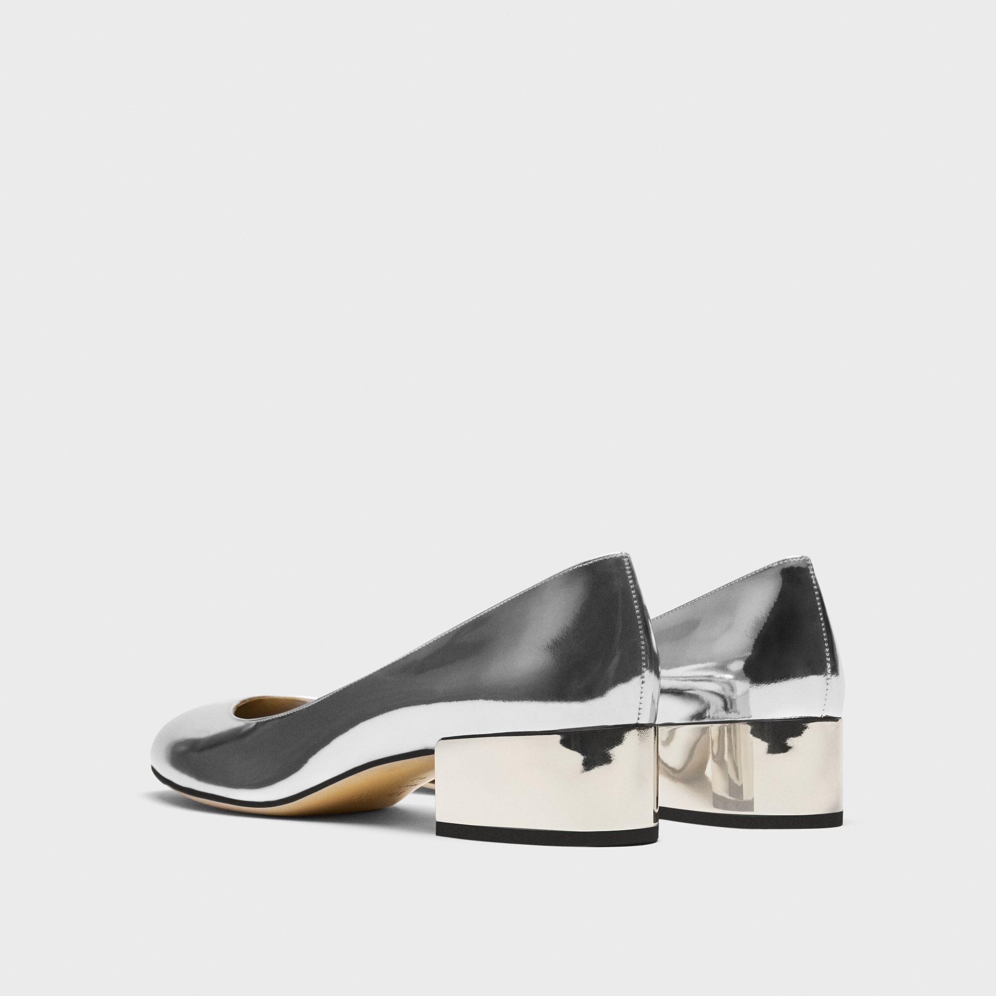 Ballet Pump in Metallic Leather