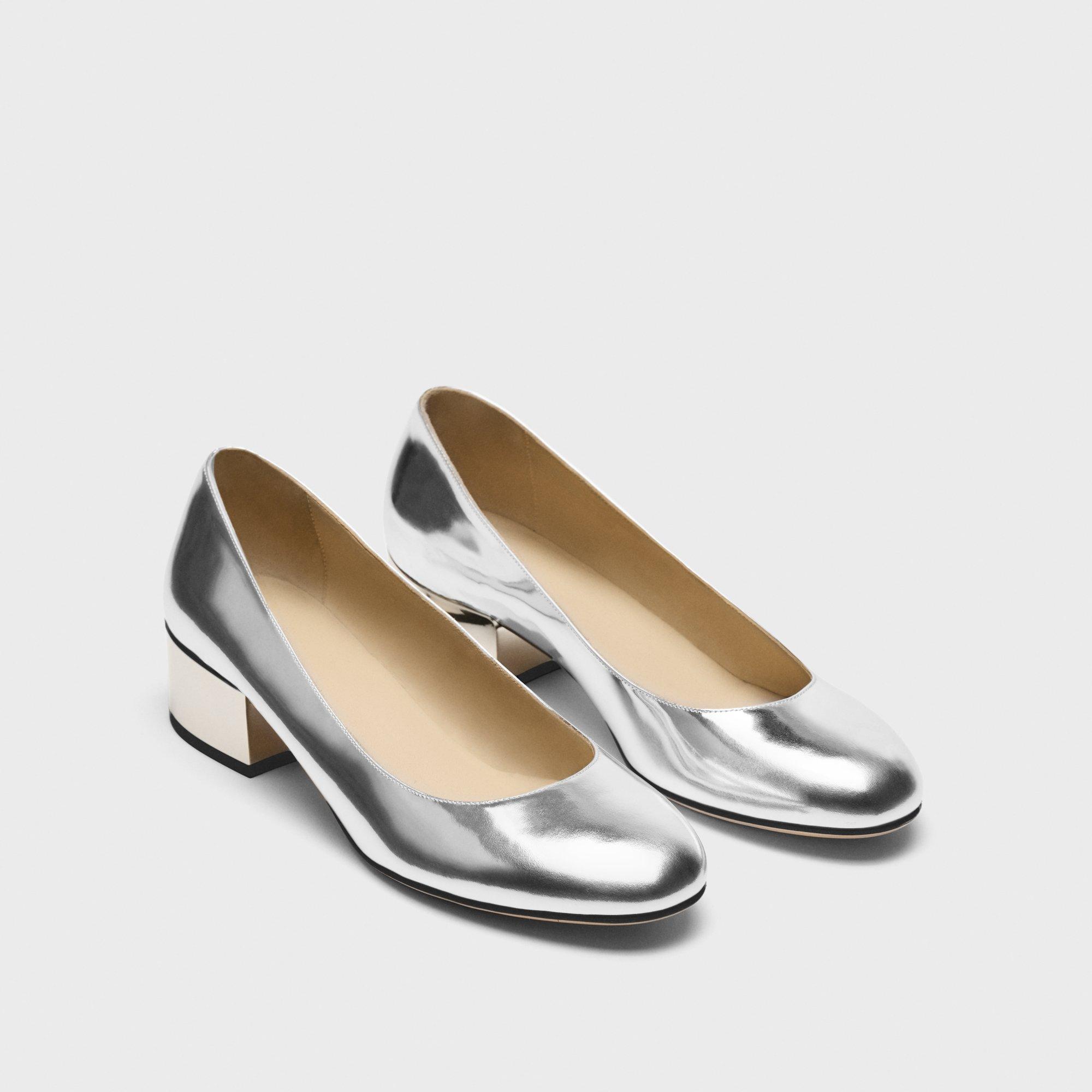 Ballet Pump in Metallic Leather