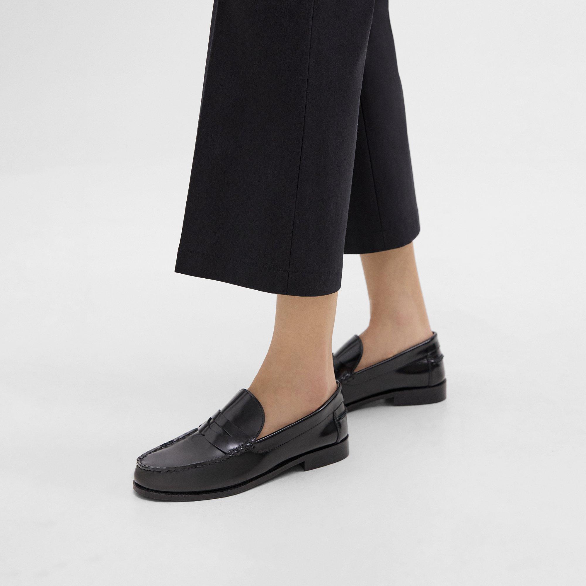 띠어리 Theory City Loafer in Leather,BLACK